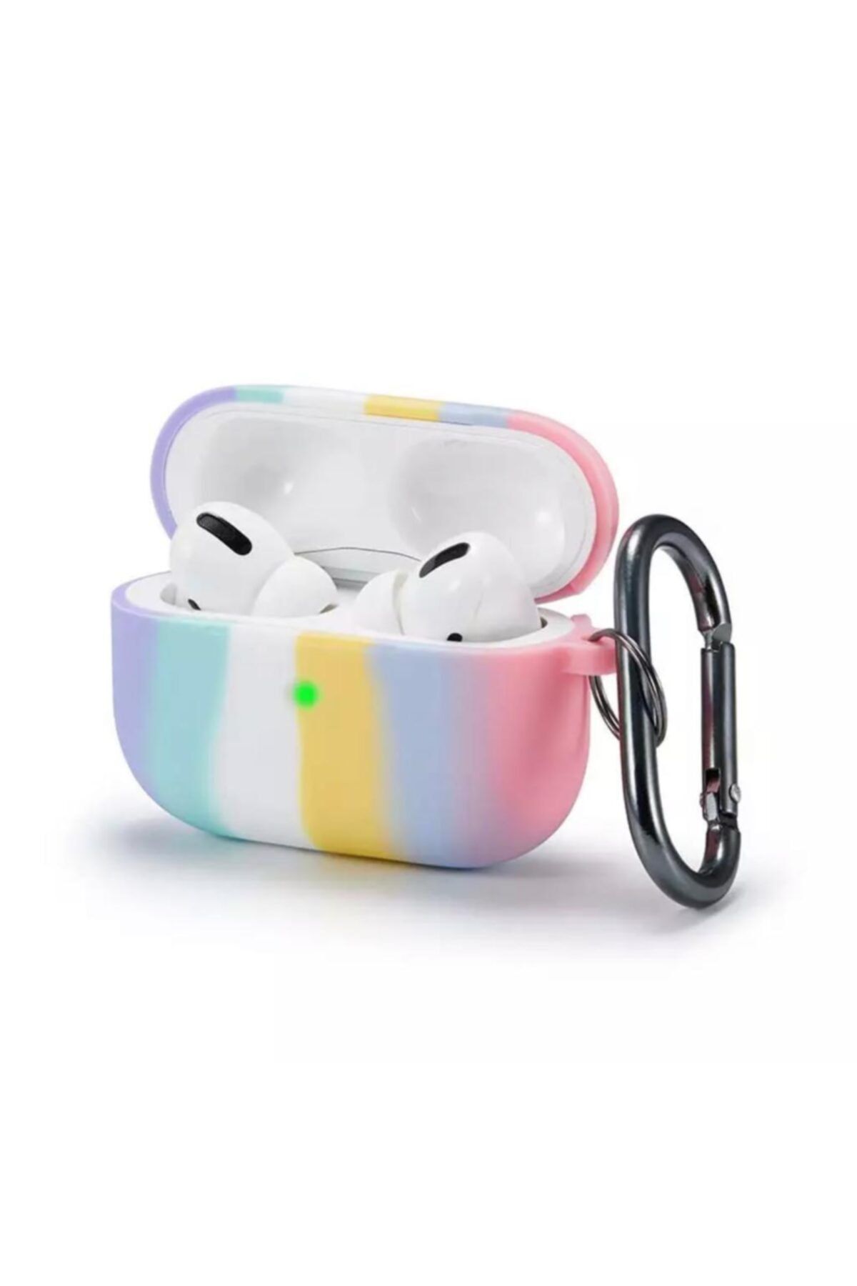 OkkoRed Airpods Pro Uyumlu Gökkuşağı Pembe Silikon Airpods Kılıf Hk2001