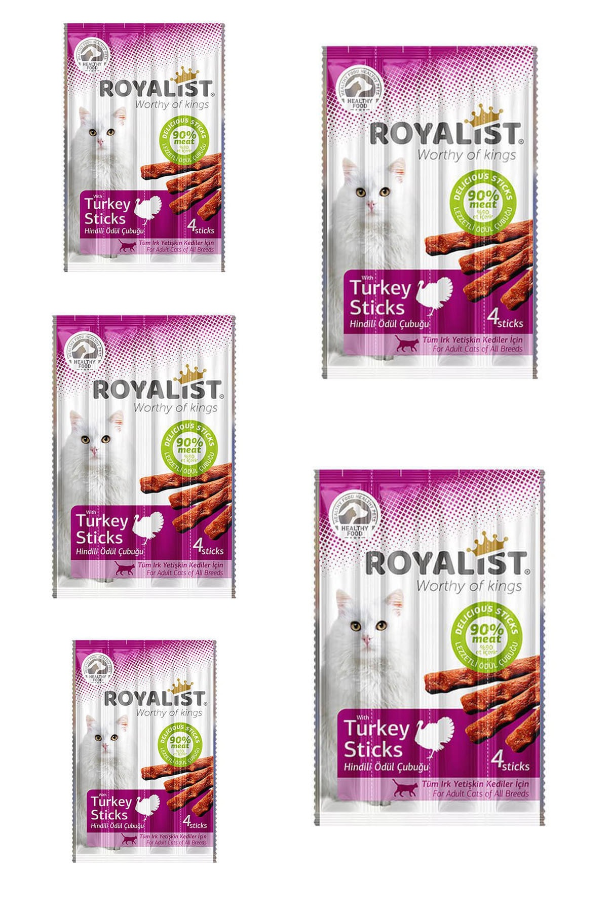 Royalist Sticks Hindili Kedi Ödül Maması 5'li Set