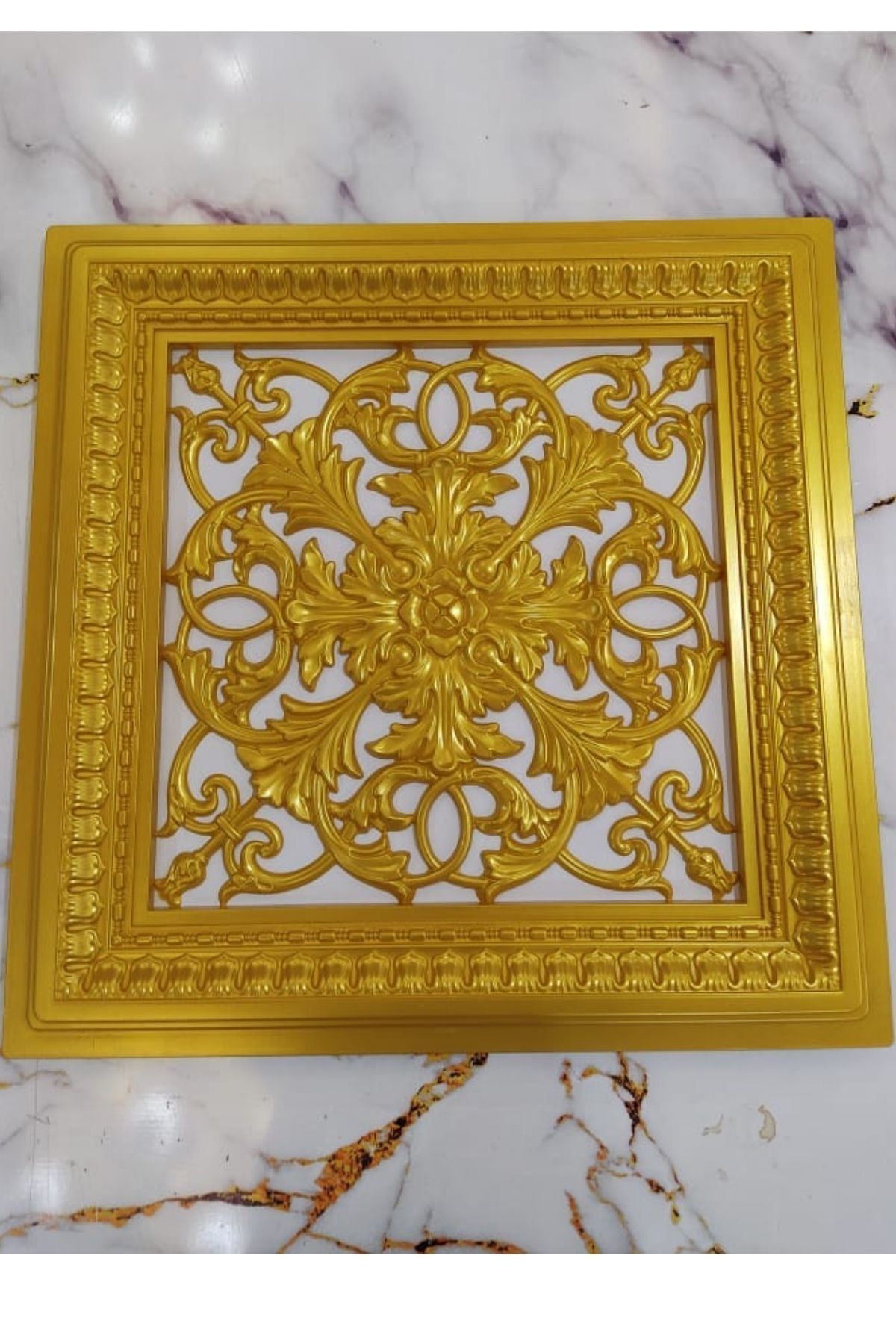 DECOZZA Saray Tavan 60 Cm Gold Panel Led Döşenebilir Asma Tavan Uyumlu