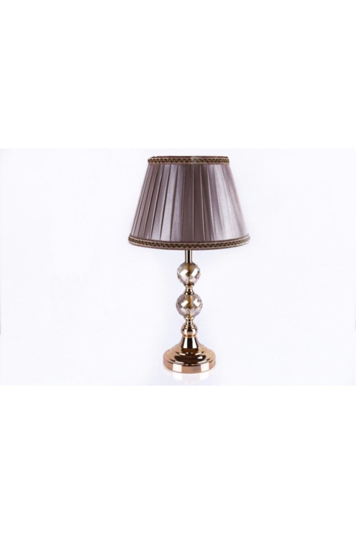 NERGİZ HOME TİC. Taşlı Gold Metal Ayaklı Abajur Komodin-konsol Üstü Büyük Boy Abajur