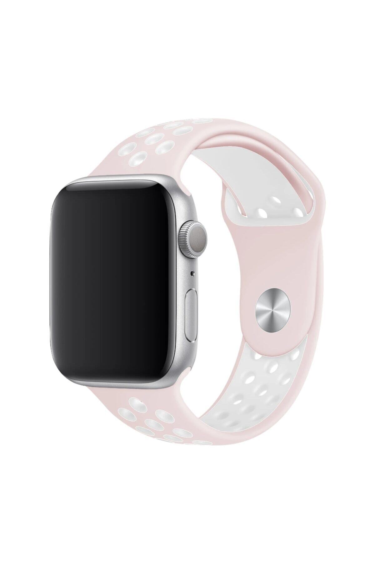 Galata Apple Watch 42-44mm Krd4 Spor Pudra Silikon Kordon Uyumlu