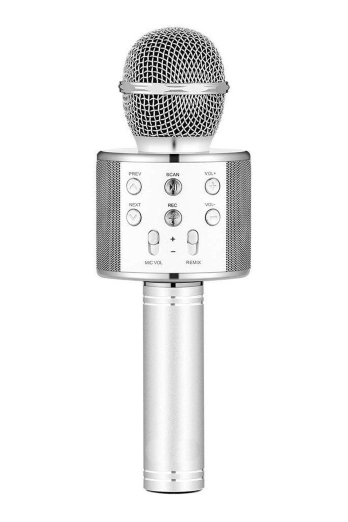 Eiroo Hoparlörlü Silver Karaoke Mikrofon