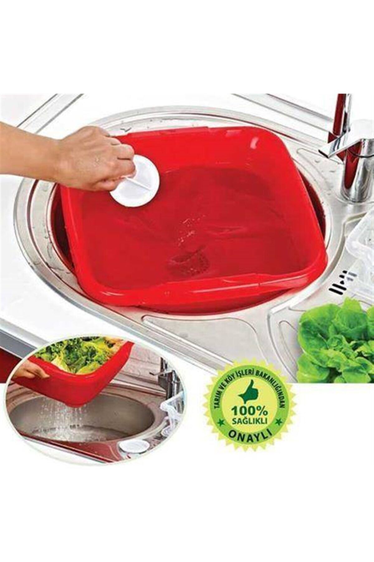 YFHOME Plastik Süzgeçli Meyve Sebze Yıkama Kabı Badya 10 Litre