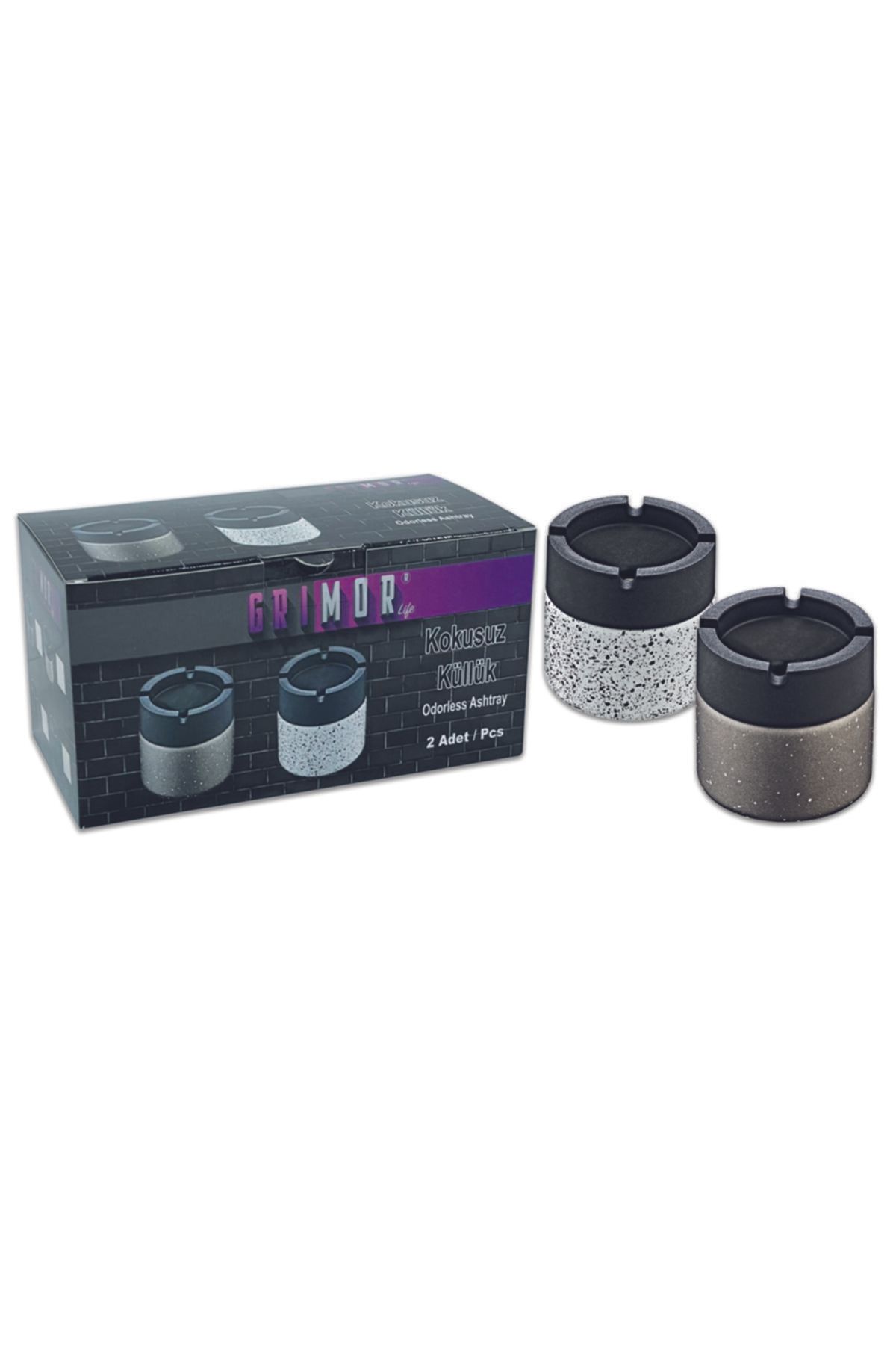 GRİMOR Life 2' Li Cam Kokusuz Küllük 425 Cc Özel Boyalı