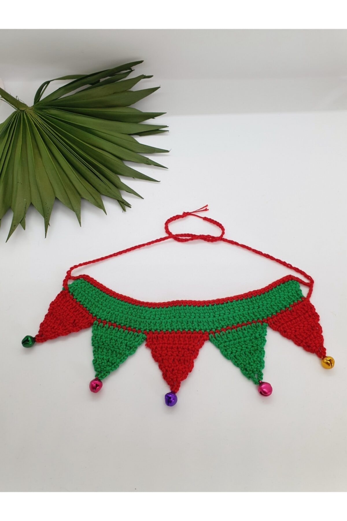 Loyal Friend Store Zilli El Örgüsü Yılbaşı Kedi Kolyesi Yeşil Kırmızı