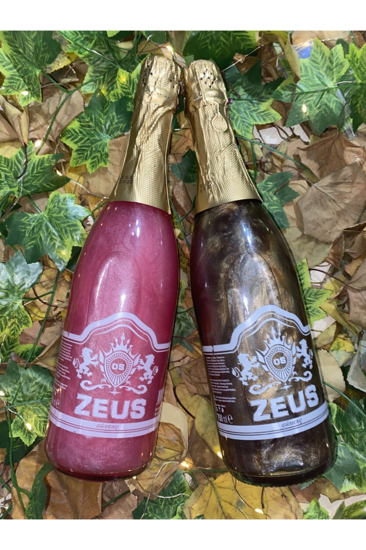 zeus meşrubat Simli Çilek Ve Cappucıno & Çikolata Aromalı Gazlı İçecek 2 Adet