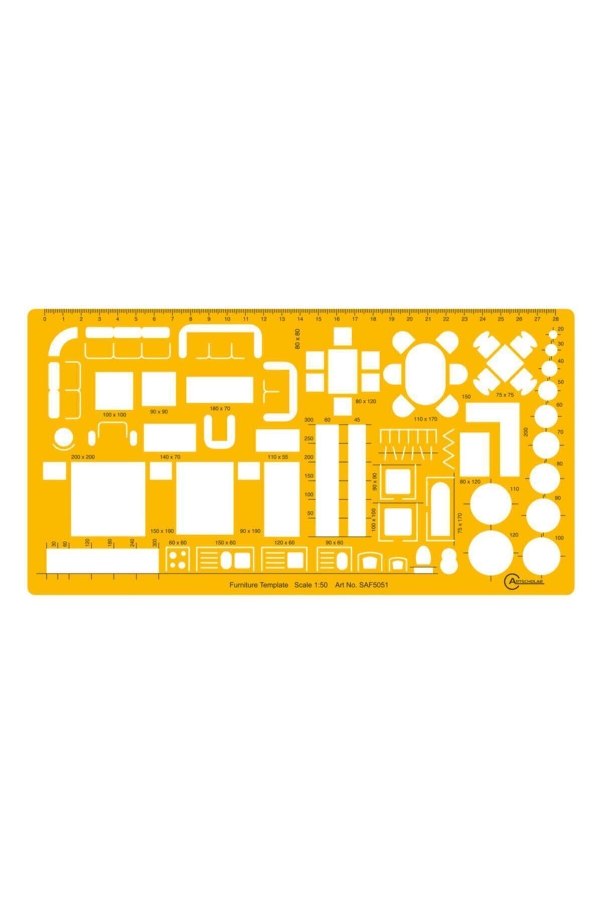 Artscholar Mobilya Şablon Cetvel 1:50 Ölçek N:saf5051