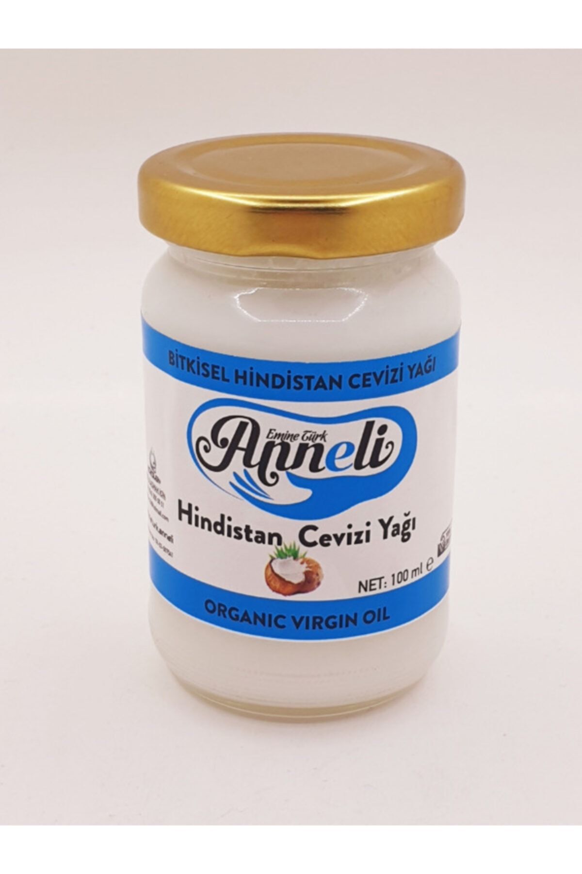 Emine türk anneli Hindistan Cevizi Yağı Soğuk Sıkım  100 ml