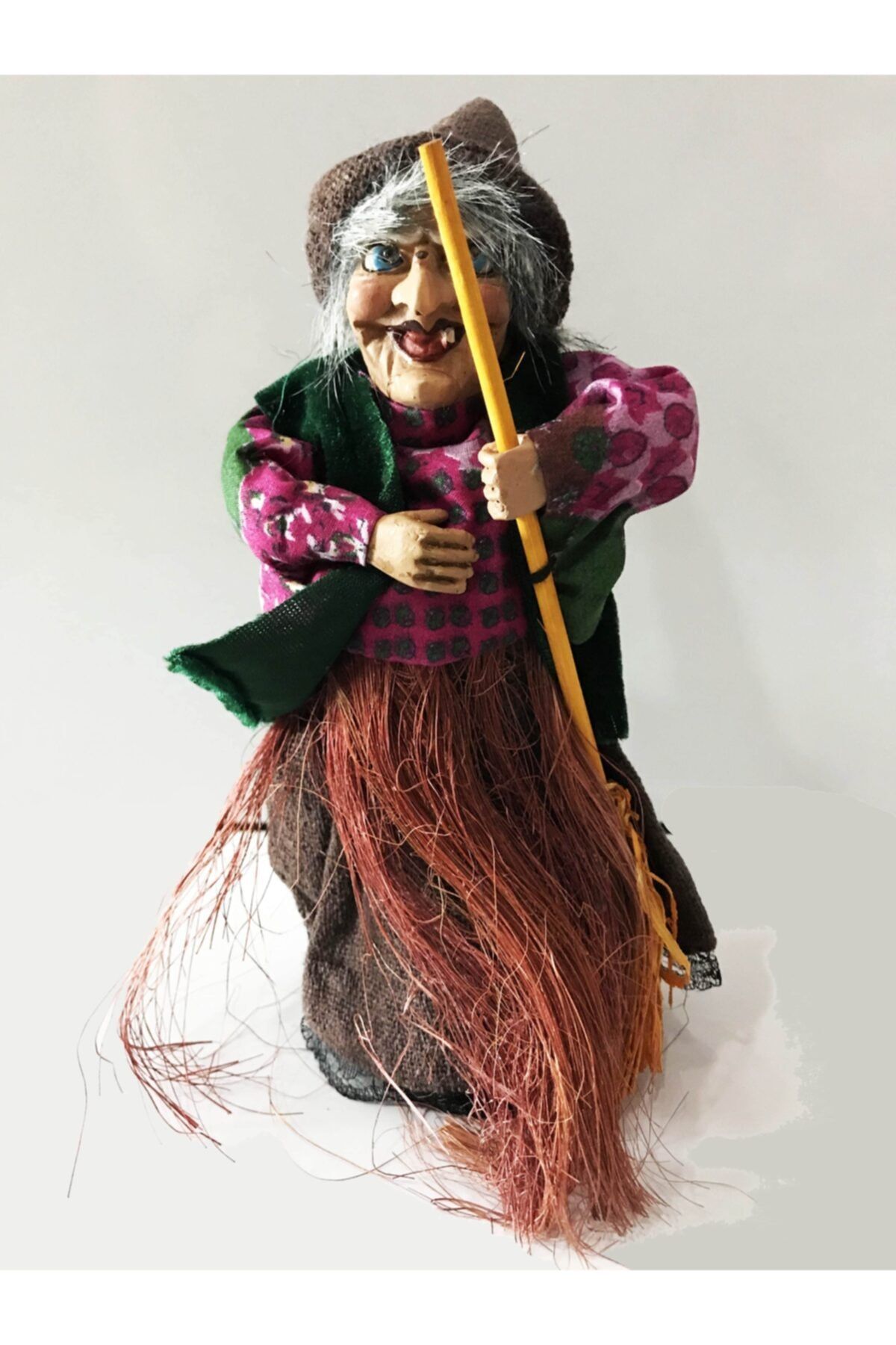 angel store Parti Sensörlü Sesli Işıklı Ayakta Duran Pembe Elbiseli Cadı 25 Cm