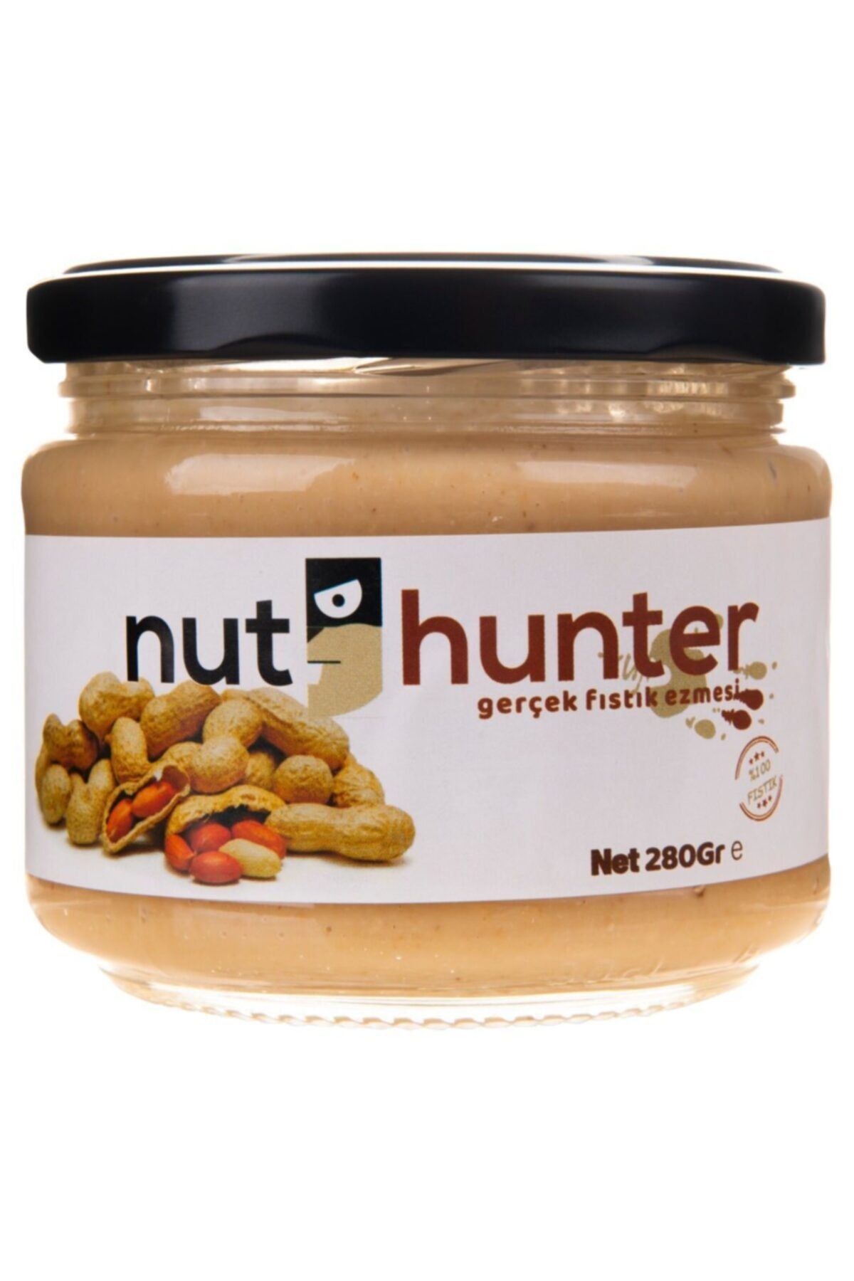 Nut Hunter %100 Sade Yer Fıstığı Ezmesi 280 gr (ŞEKER İLAVESİZ) Vegan
