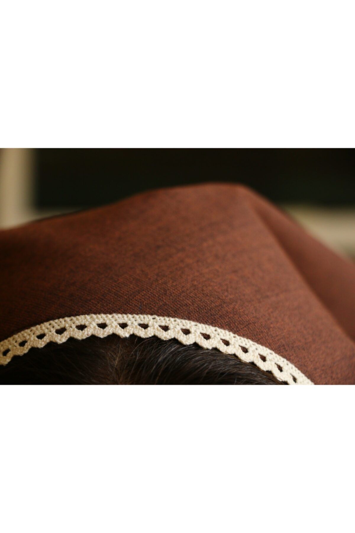 Hoyatap Kahverengi Dantelli Vintage Bandana