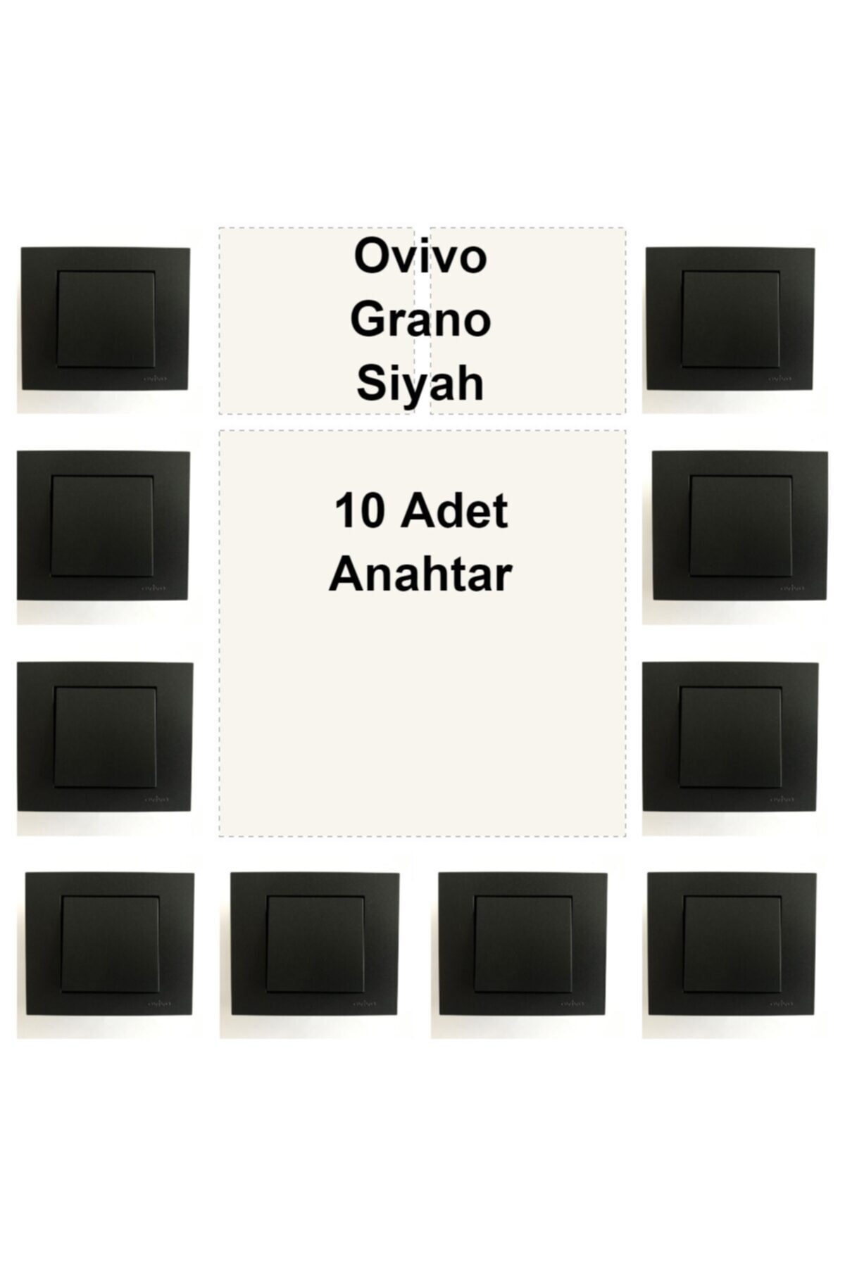 ÇağatayElektrik Ovivo Grano Siyah 10 Adet Anahtar