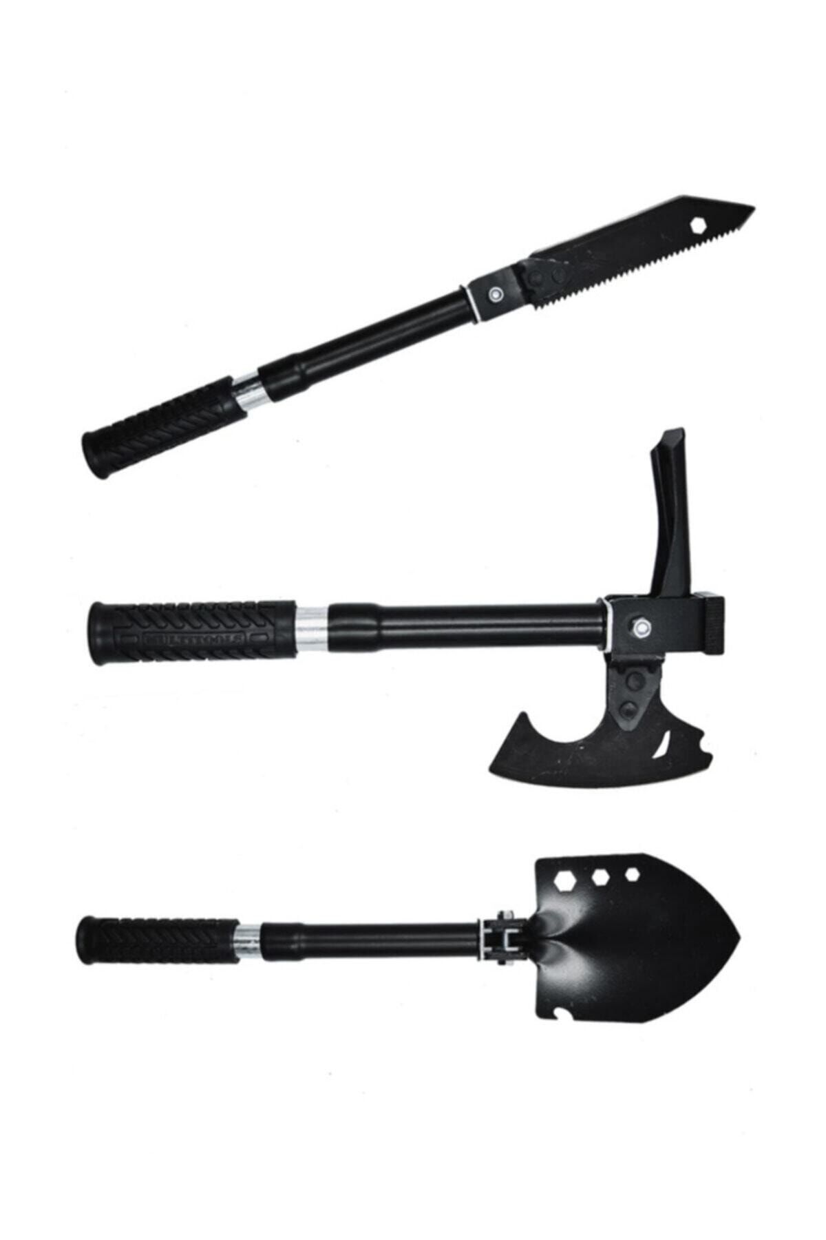 PARSTEK Hisar Multitools Portatif Çok Fonksiyonlu Pratik Bahçe Kamp Araç Seti Kürek Çapa Balta
