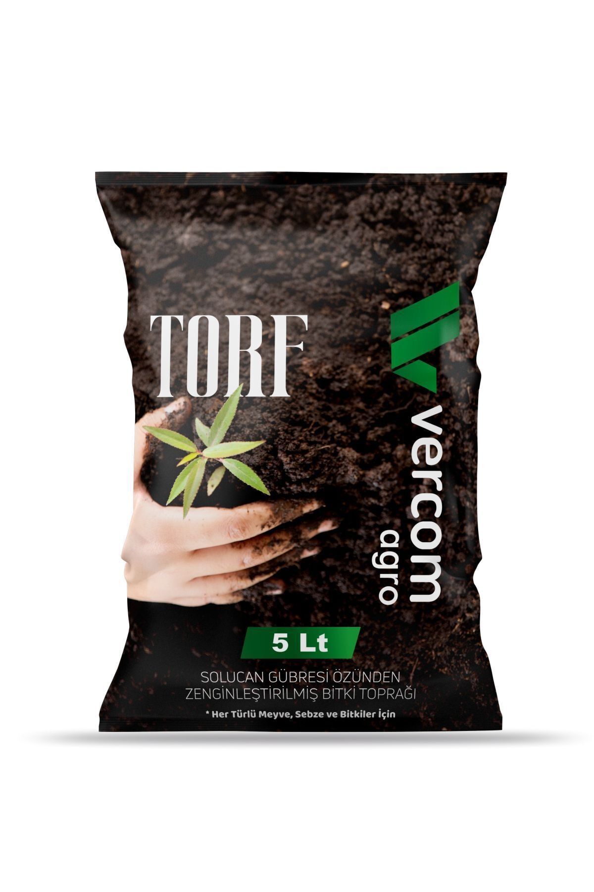 Vercom Agro Yüksek Kalite Ithal Torf, Pomza, Leonardit, Solucan Gübresi Katkılı Özel Karışım 5 Lt