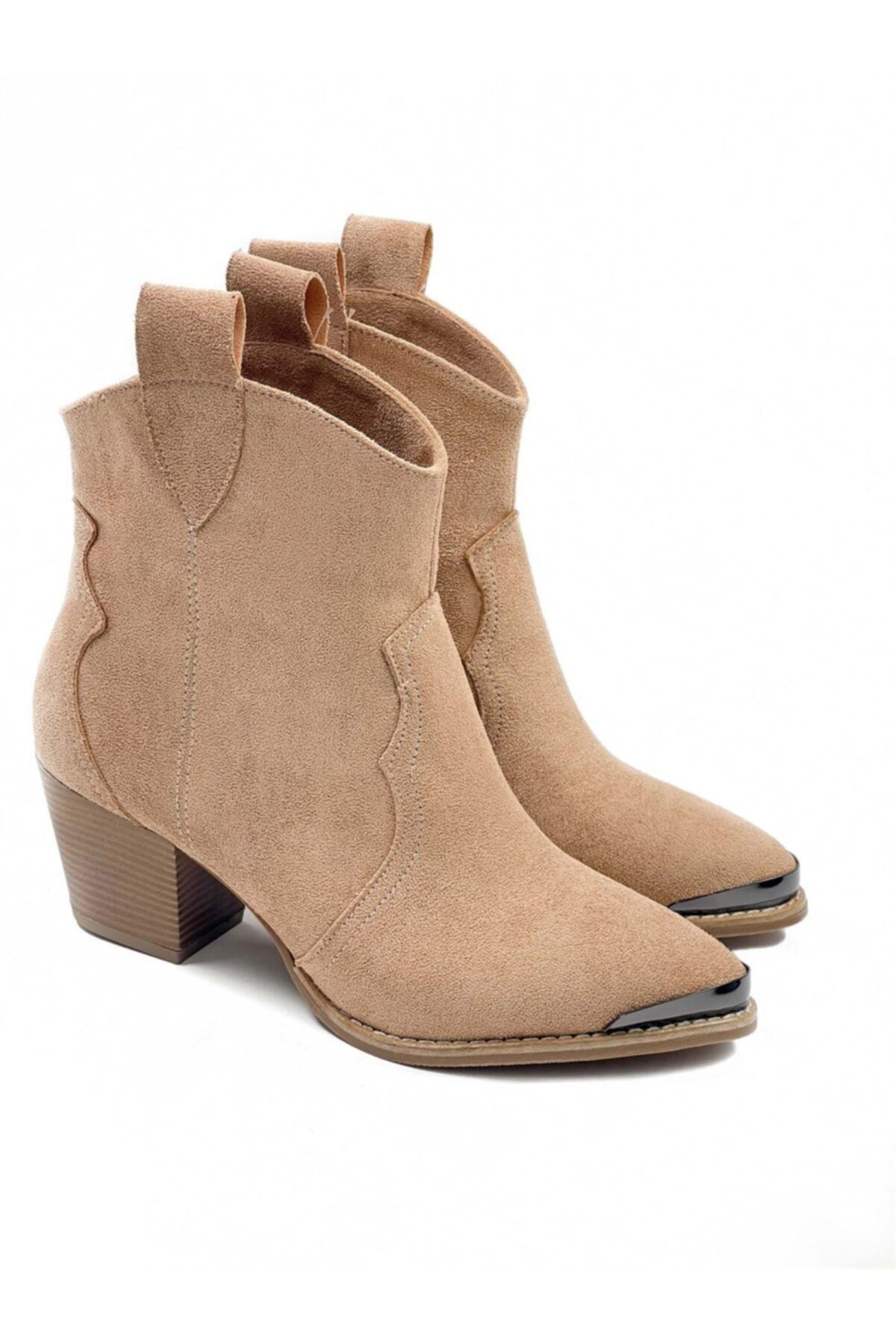 Sovrana Shoes Kovboy Topuklu Bot Camel Süet