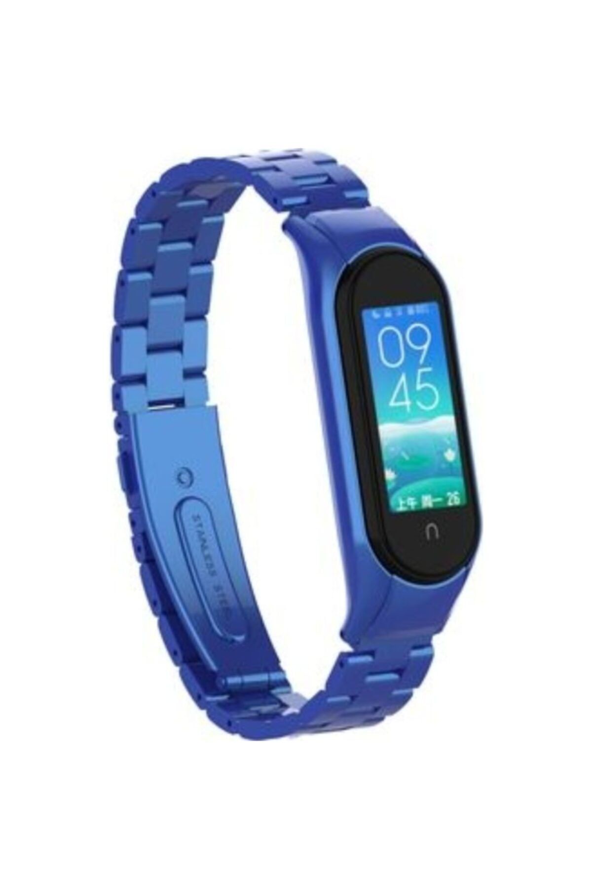 Mobicas Xiaomi Mi Band 6 Uyumlu Klasik Metal Kordon Lacivert