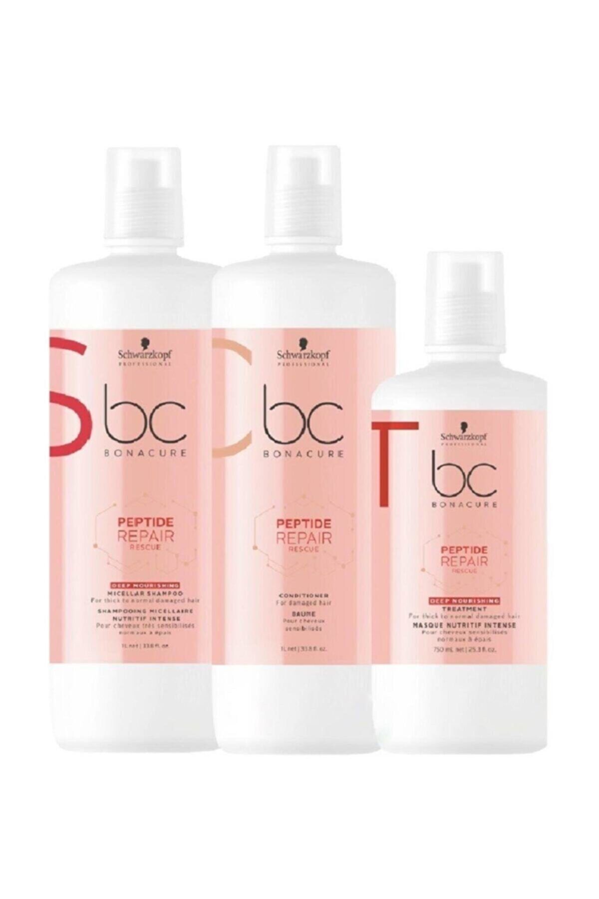 Bonacure Bc Peptide Acil Kurtarma Derin Beslemeve Onarıcı Micellar Şampuan+krem+maske 3`lü Set