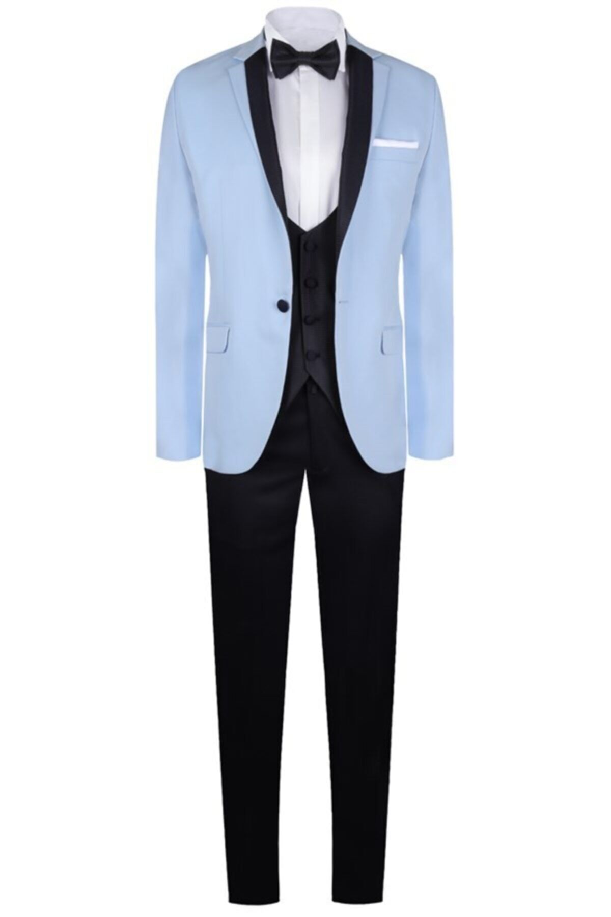 YSF Giyim Slim Fit Mono Yaka Yelekli Damatlık 10350-05