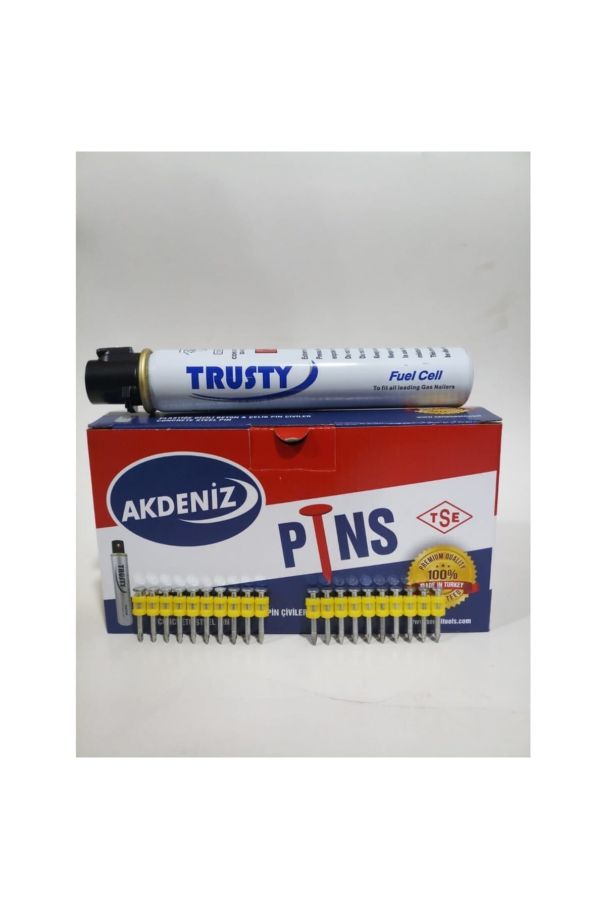 Akdeniz Pins Kademeli Pin Çivi + Gaz 2,9x27 (1000ad. Çivi + 1 Gaz)