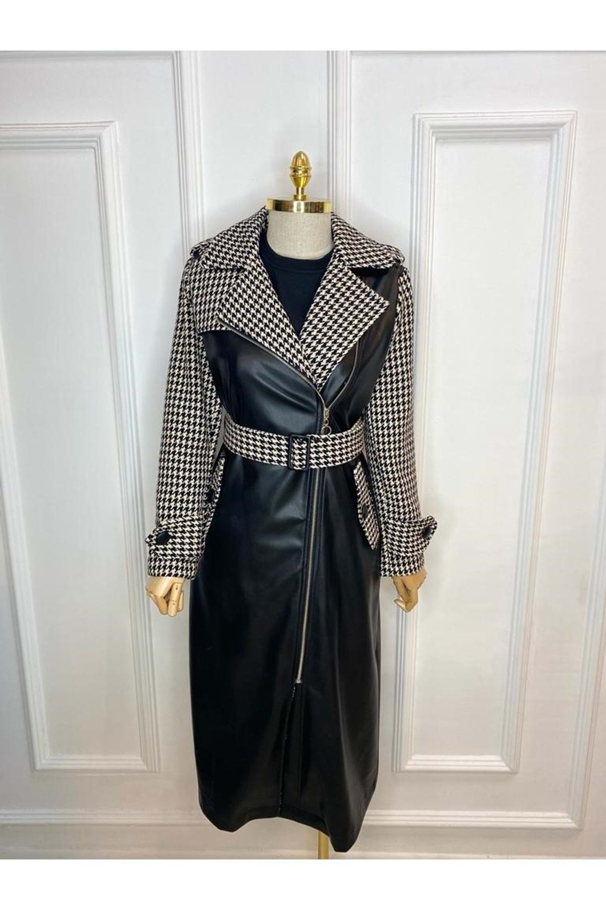 azra fashion Kazayağı Garnili Deri 25860 - Siyah - M
