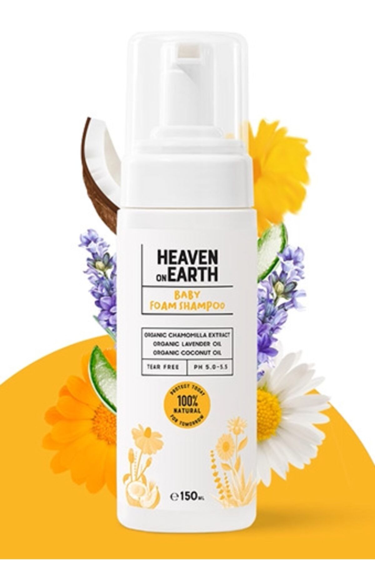 Heaven on Earth Konak Önlemeye Yardımcı Bebek Köpük Şampuanı Hone Vegan Natural Baby Foam Shampoo 150 ml