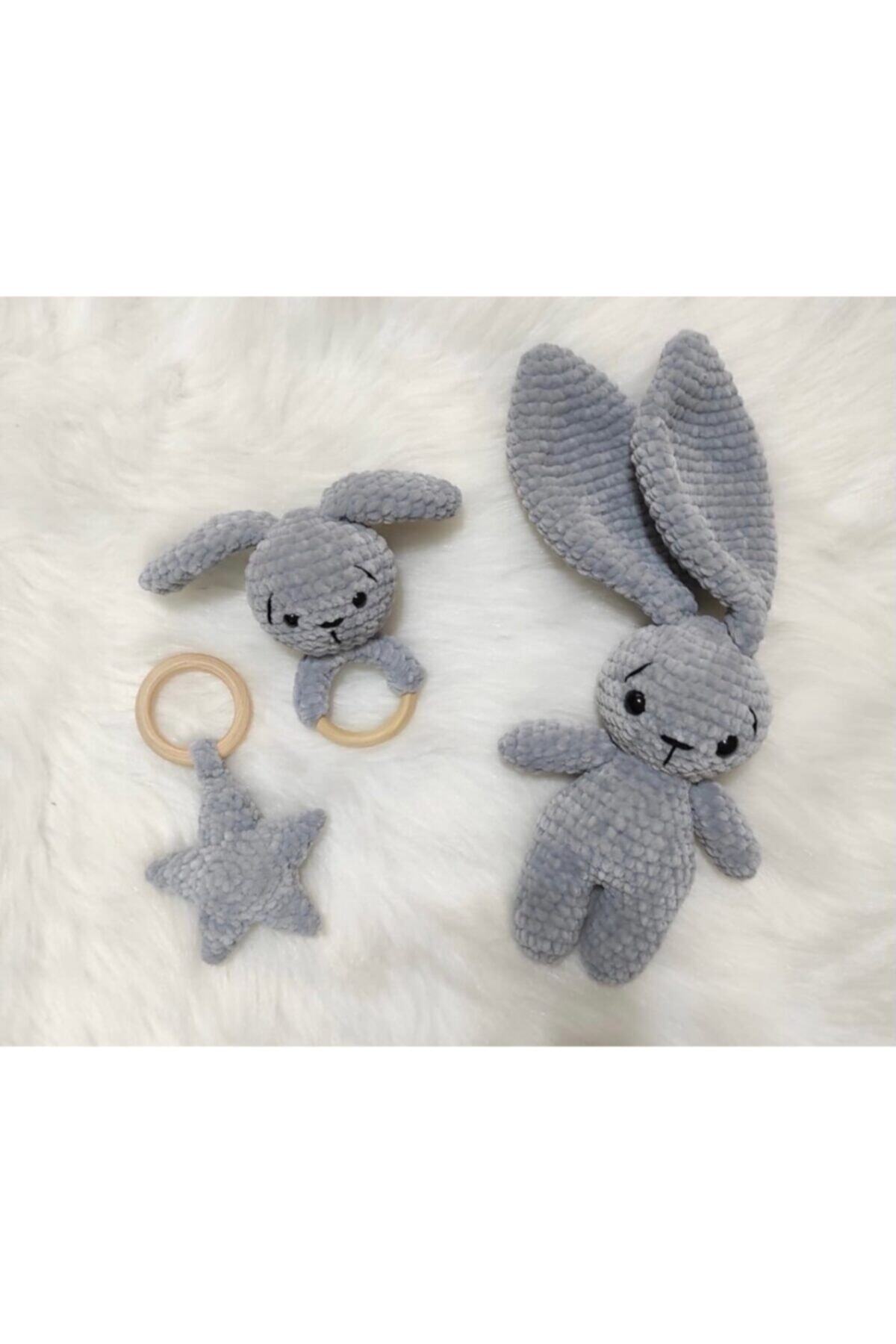 Seayhobiatolye Amigurumi Organik Oyuncak Gri Tavşan Set