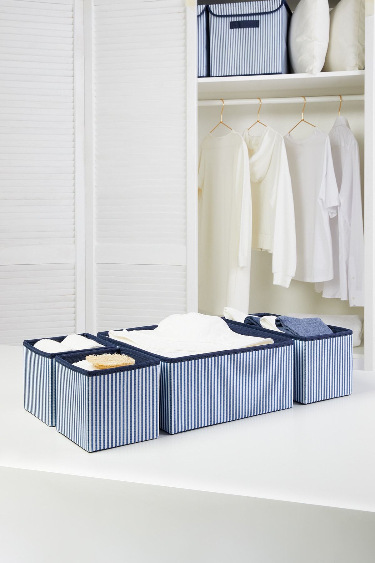 OCEAN HOME Lacivert Çizgili Çekmece Içi Organizer Set