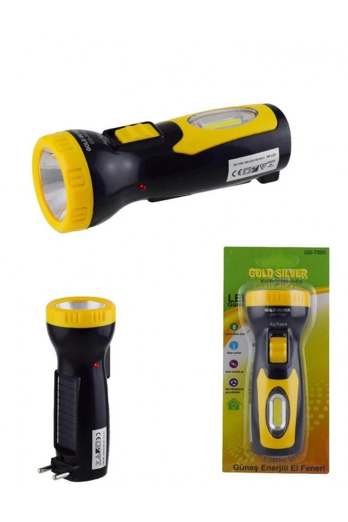 DREAM VEGA Gold Sılver Gs-7000 Güneş Enerjili Şarjlı El Feneri