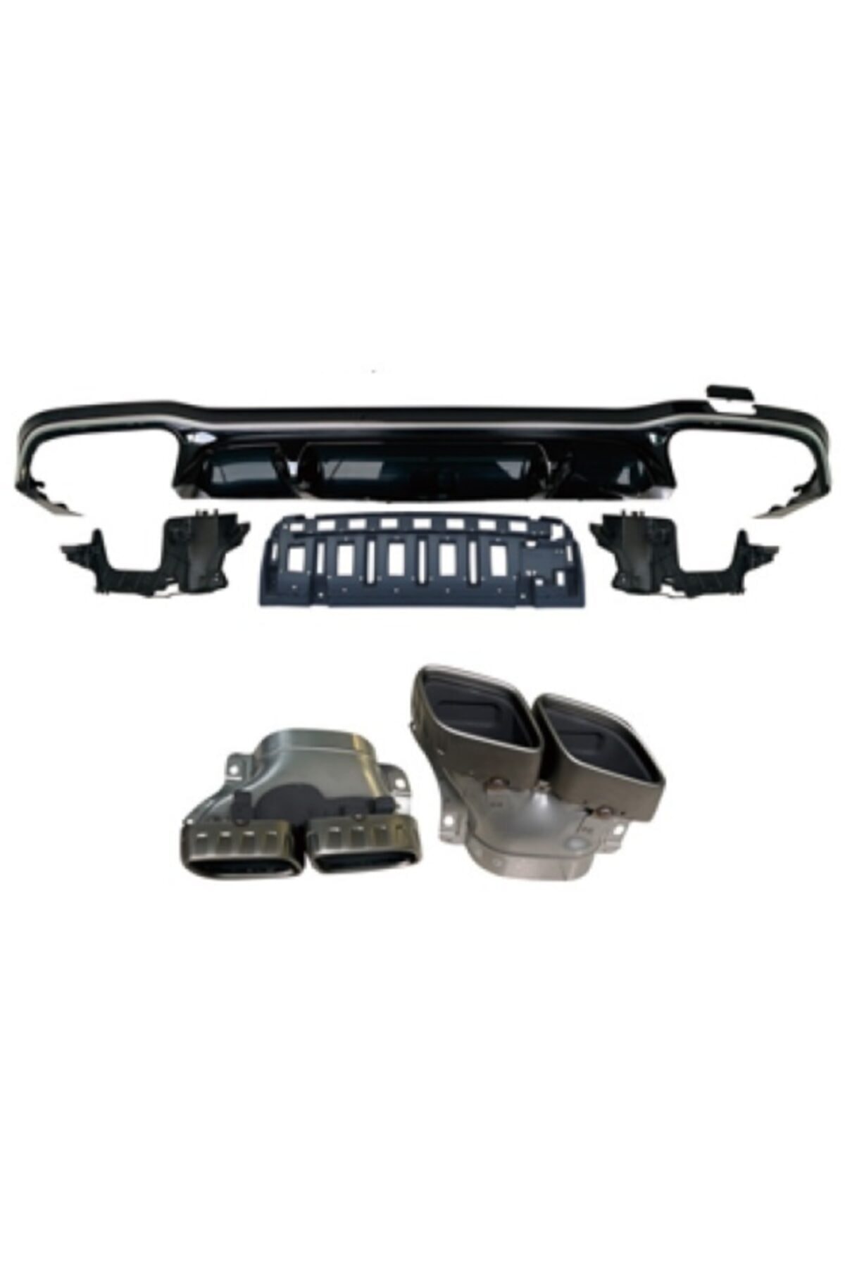 Bimbo Mercedes E Serisi Makyajlı W213 E63 Amg Difüzör + Egzoz Uçları