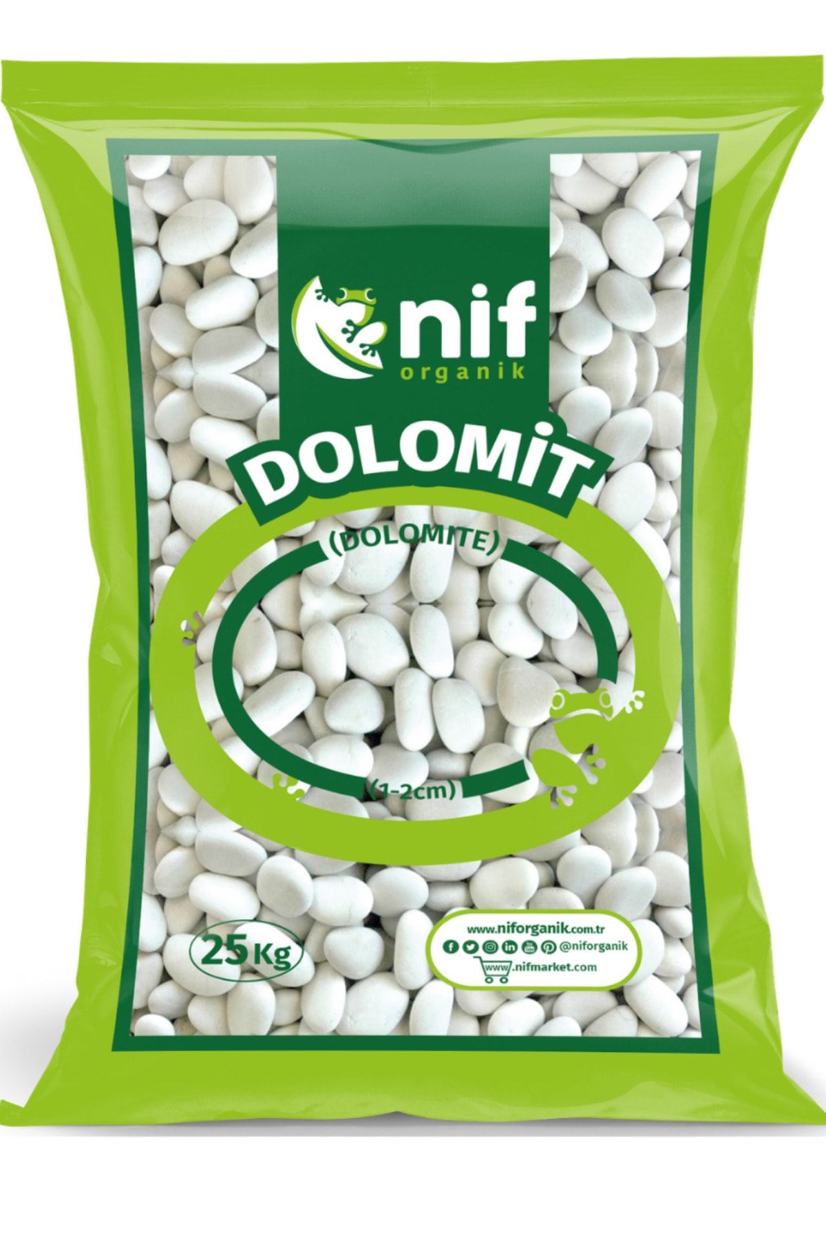 Ender Peyzaj Bahçe Market Doğal Tamburlanmış Dolomit Taşı Beyaz Taş Süs Taşı 4-6 Cm 25kg