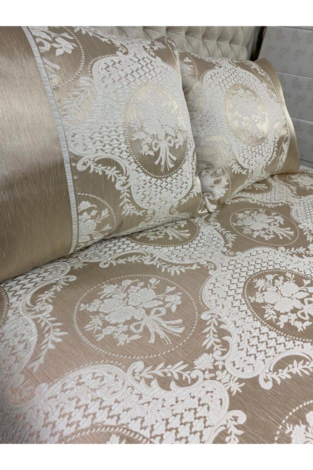 Homeart Krem Şık Çift Kişilik Yatak Örtüsü