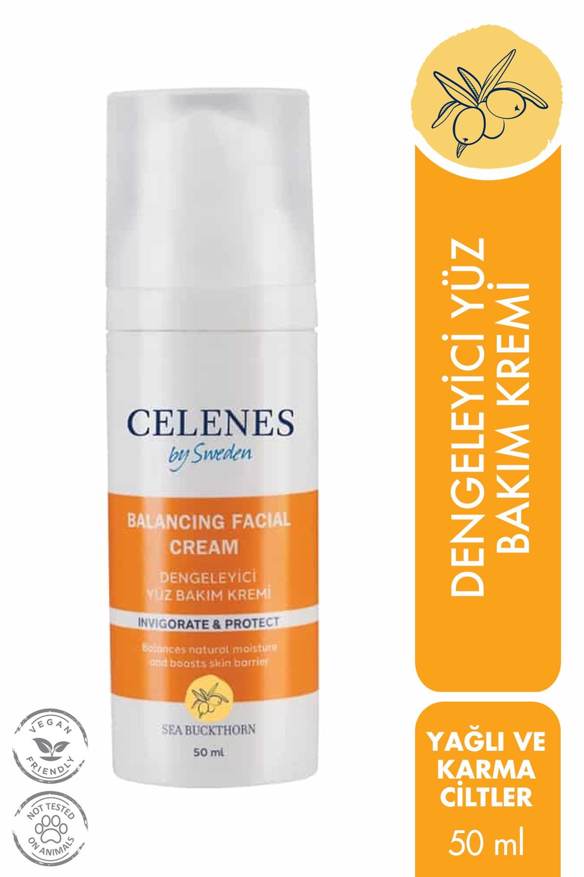 Celenes Celenes Sea Buckthorn Dengeleyici Yüz Kremi 50ml Yağlı Cilt Ve Karma Ciltler
