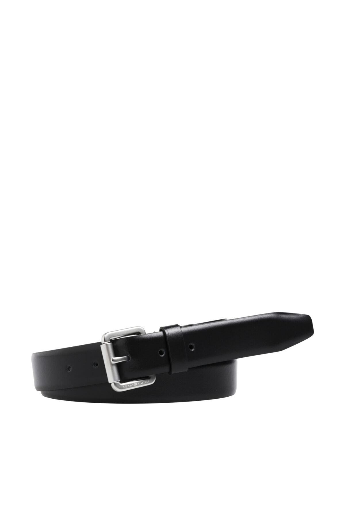 Tommy Hilfiger Erkek Siyah Kemer Elevated Leather Belt 3.0 AM0AM04608