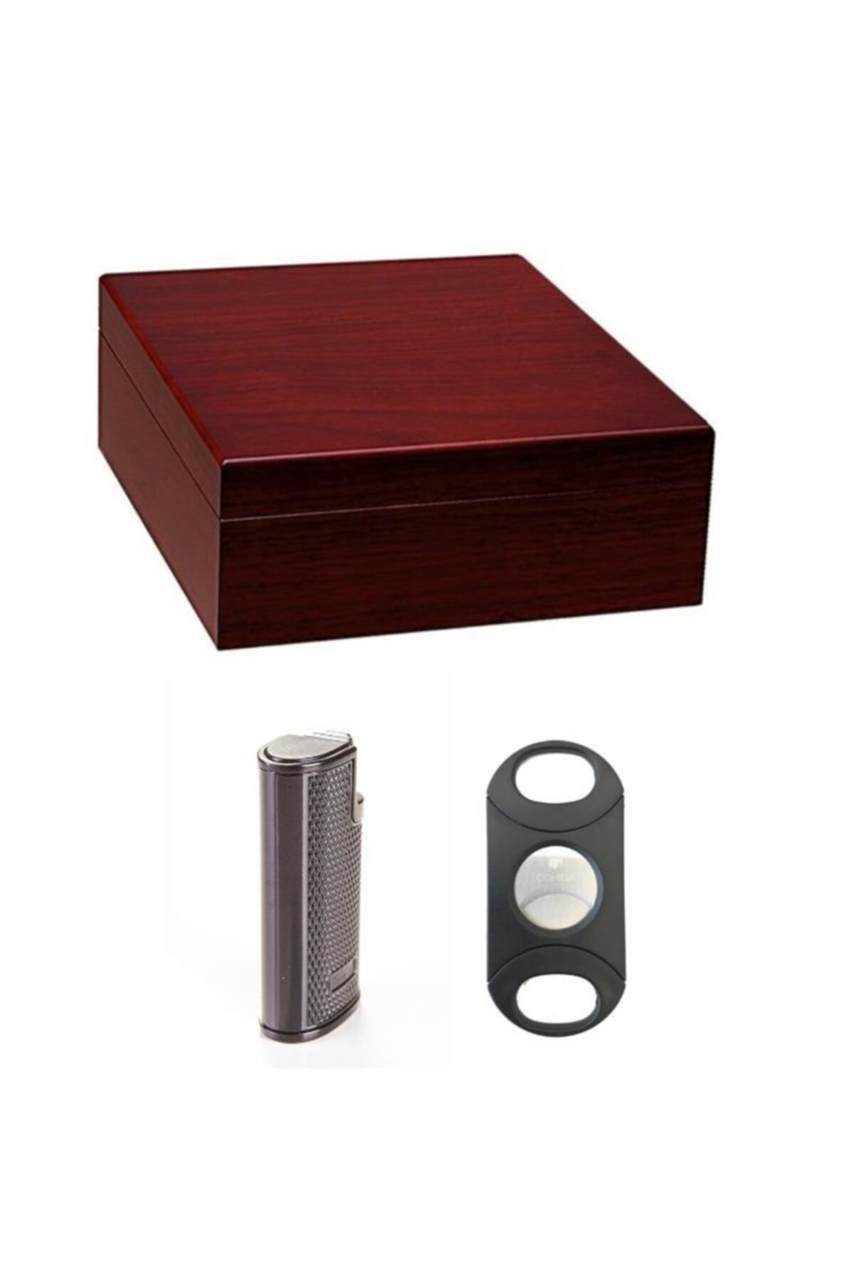 PremiumQuality Las Tunas Humidor, Cohiba Kesici, Cohiba Çakmak Puro Başlangıç Seti