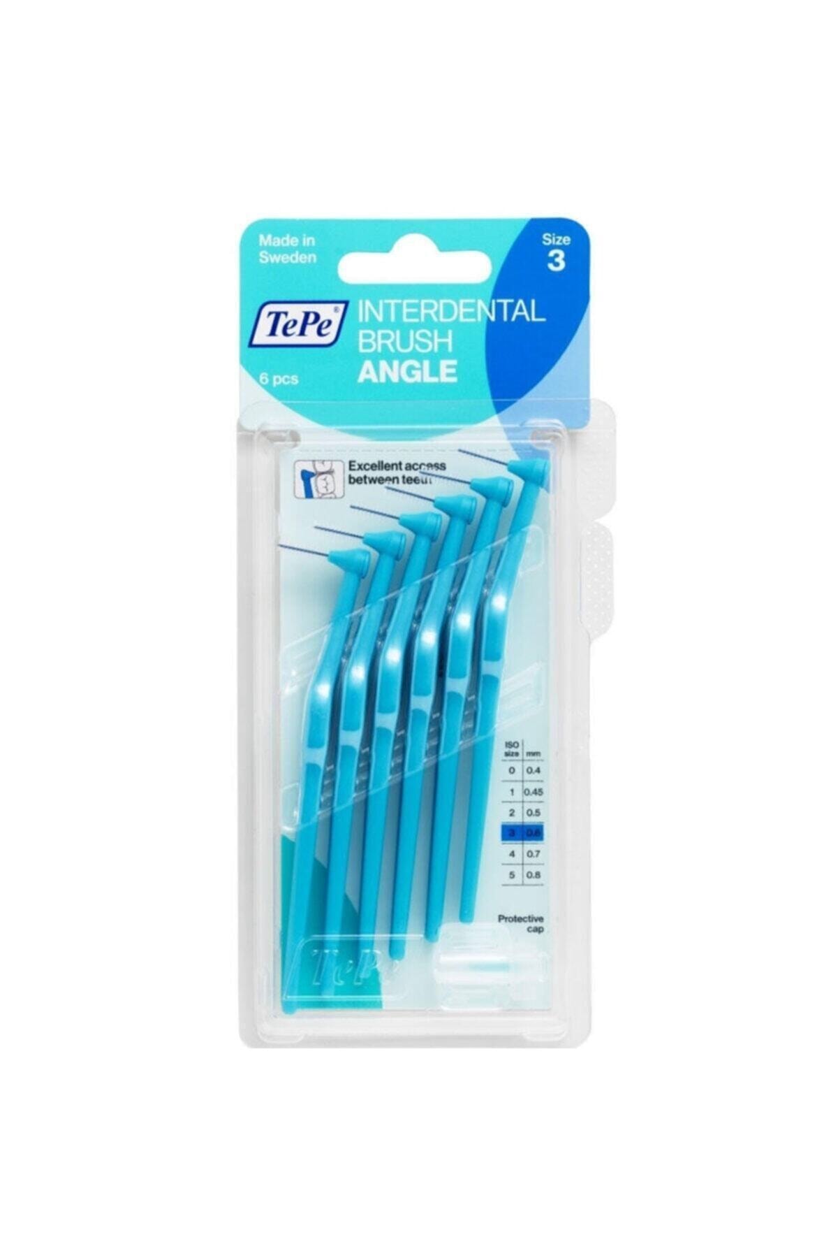 TePe Angle Saplı Arayüz Fırçası 6 Lı Mavi 0,6 Mm