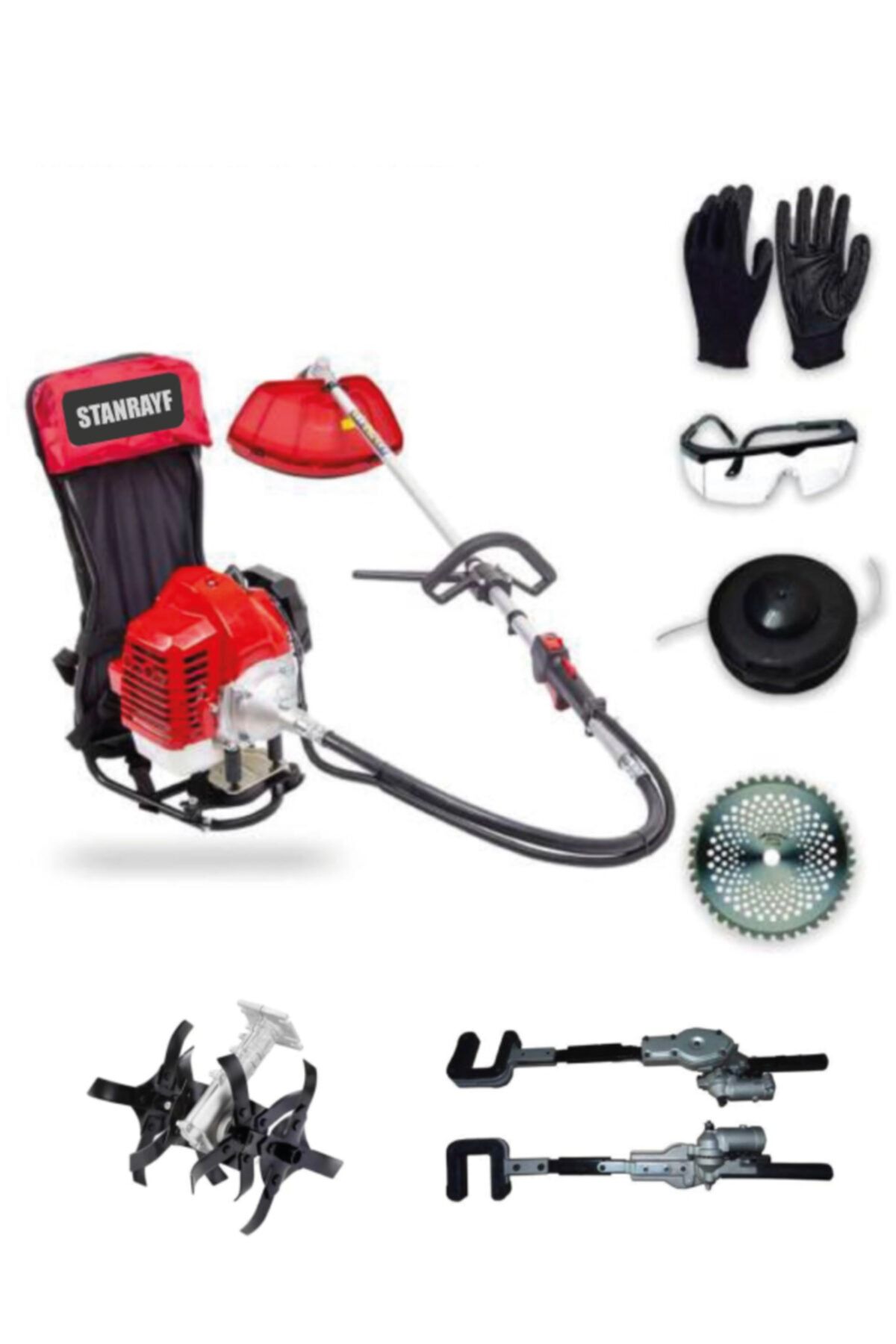 stanrayf Germany Full Otomatic Çelik Şanzumn X-turbo 7.7 Hp Turbo Bnzinli Sırt Tipi Otbiçme Tırpanı