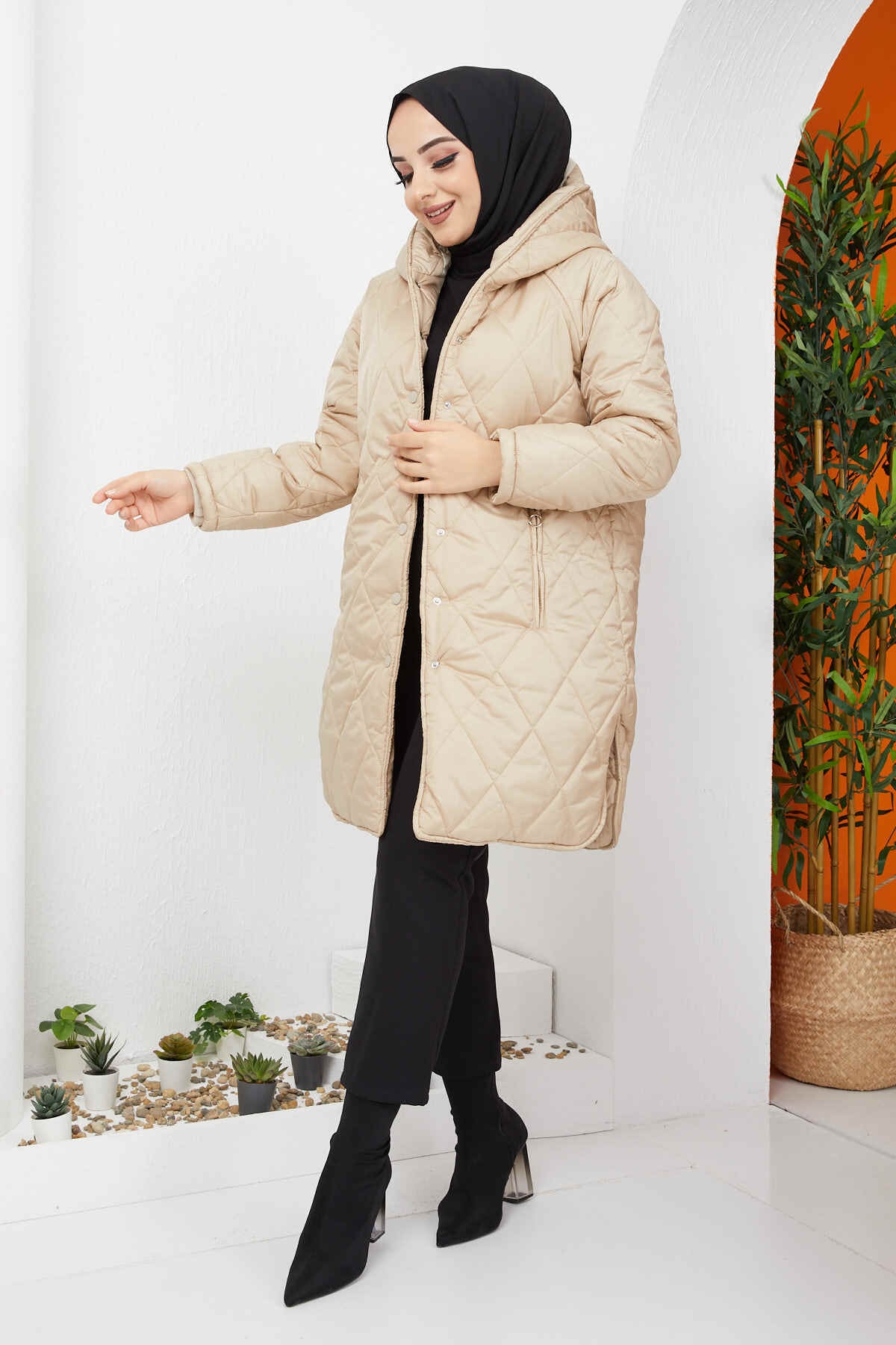 İmajButik Salaş Model Kapitone Şişme Mont/taş