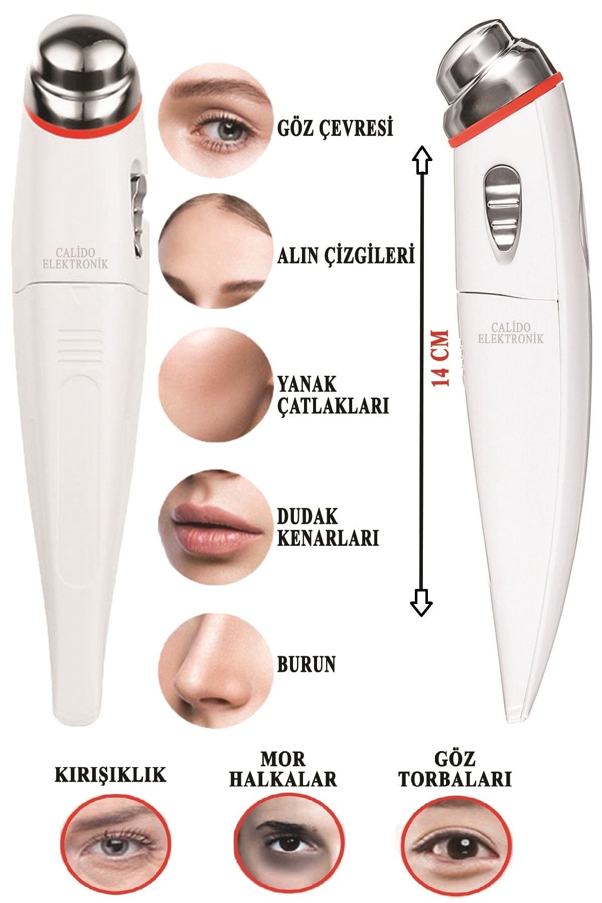 Calido Elektronik Yüz Ve Göz Titreşimli Masaj Aleti Göz Altı Morluk Kırışıklık Şişlik Için Anti-aging Cihazı