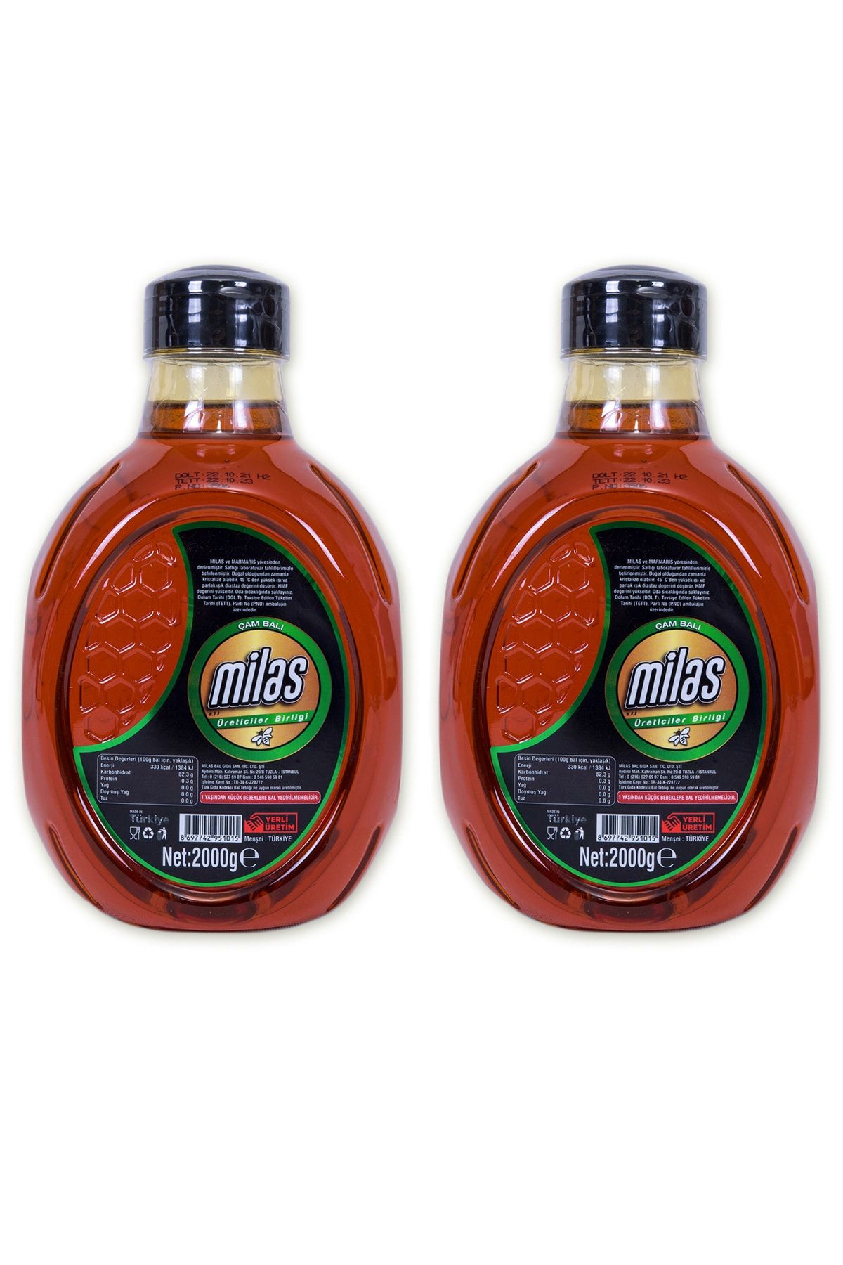 MİLAS ÜRETİCİLER BİRLİĞİ Süzme Çam Balı 2 Kg 2 Adet Mılas Üreticiler Birliği