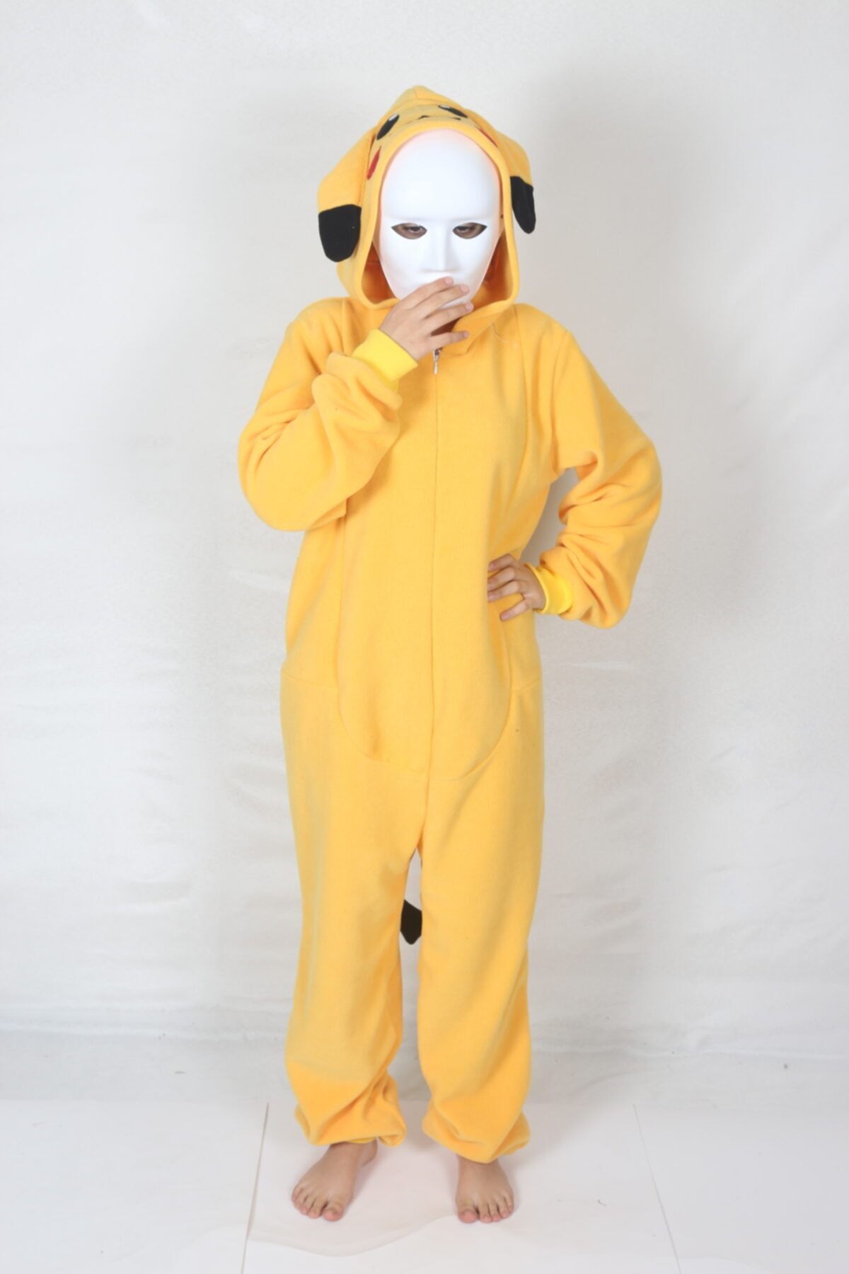 yüsü kostüm evi Yetişkin Pikachu Kostümü Rahat Pijama Kostümü