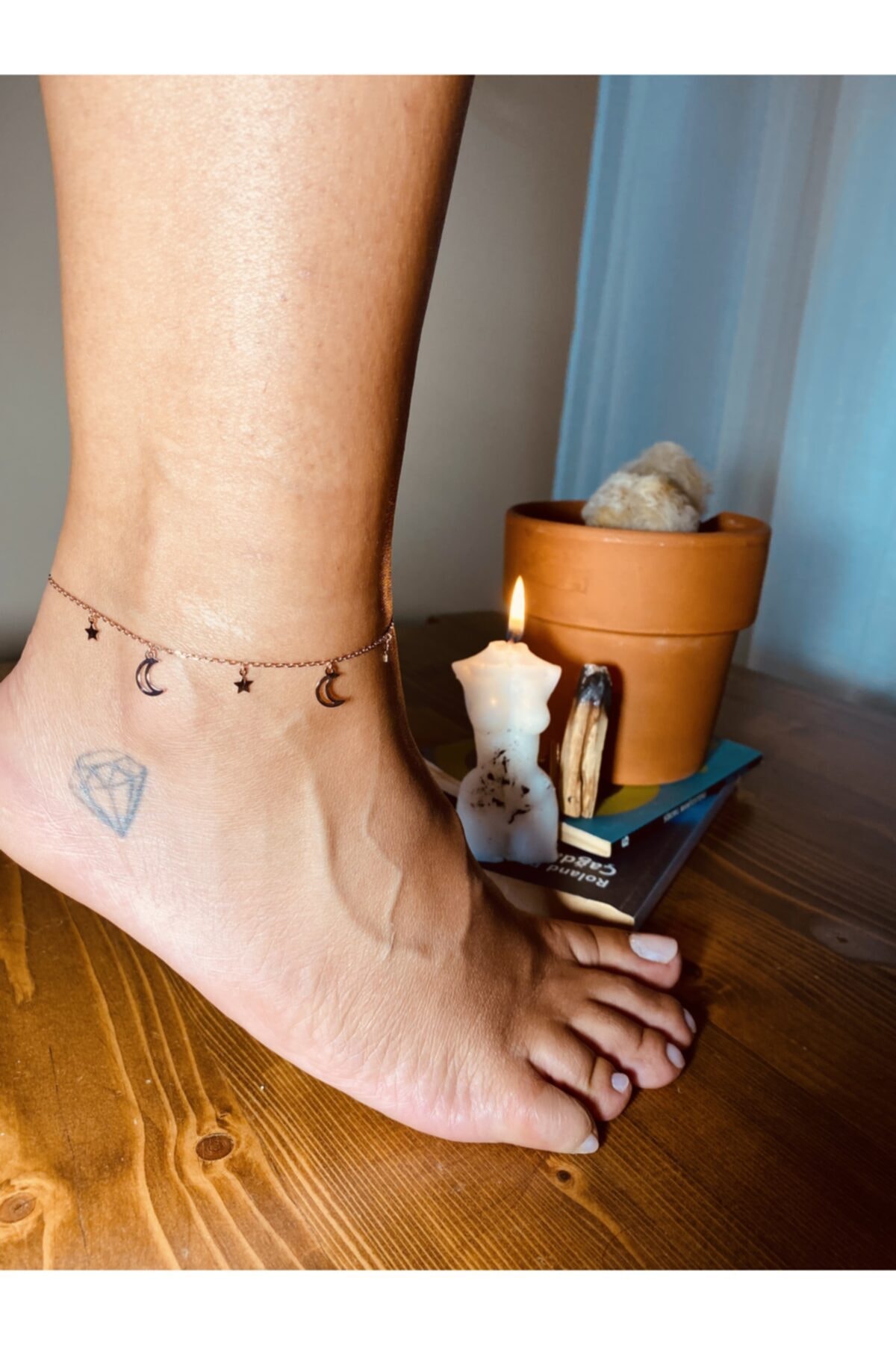 Noia Silver Ay Yıldız Figürlü Rose Halhal