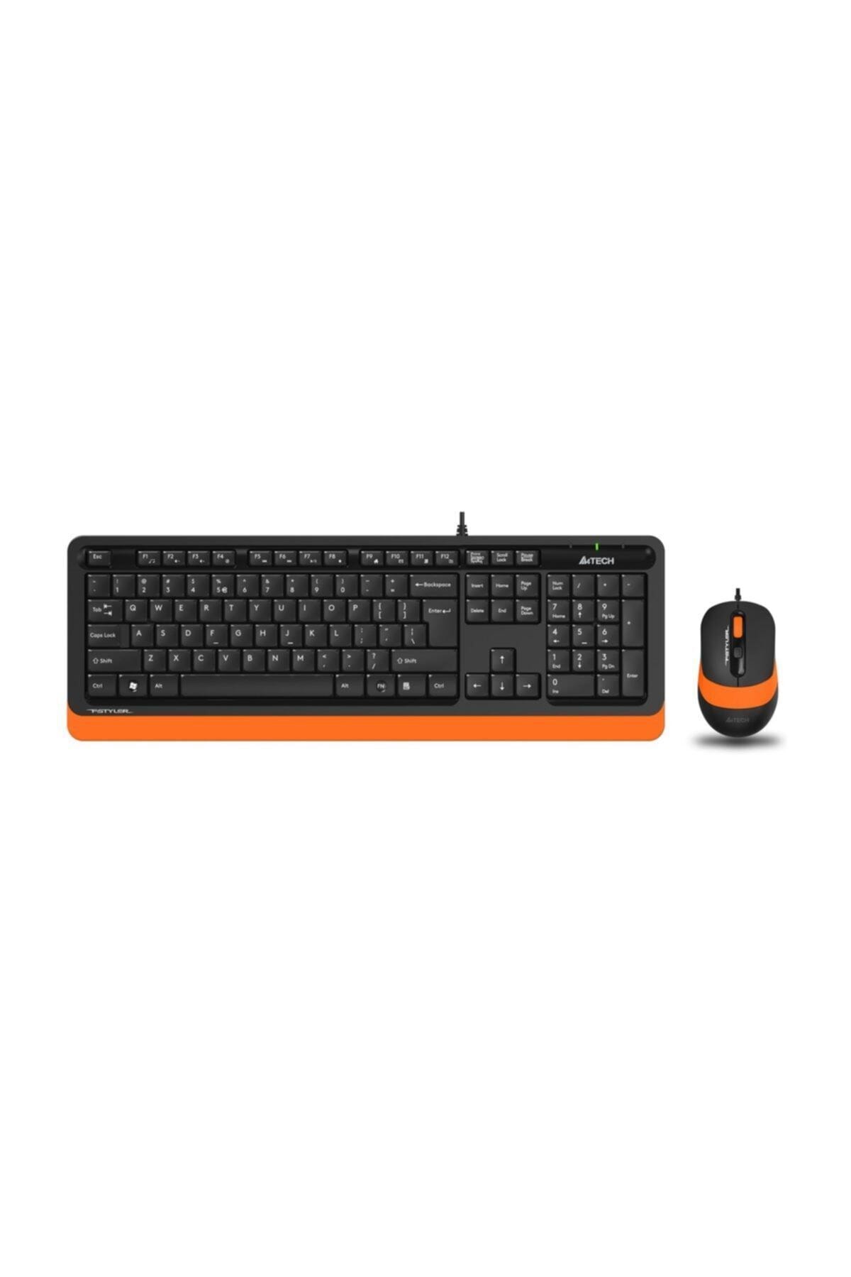 A4 Tech F1010 Kbl Usb Qklavye-mouse Set,turuncu-si