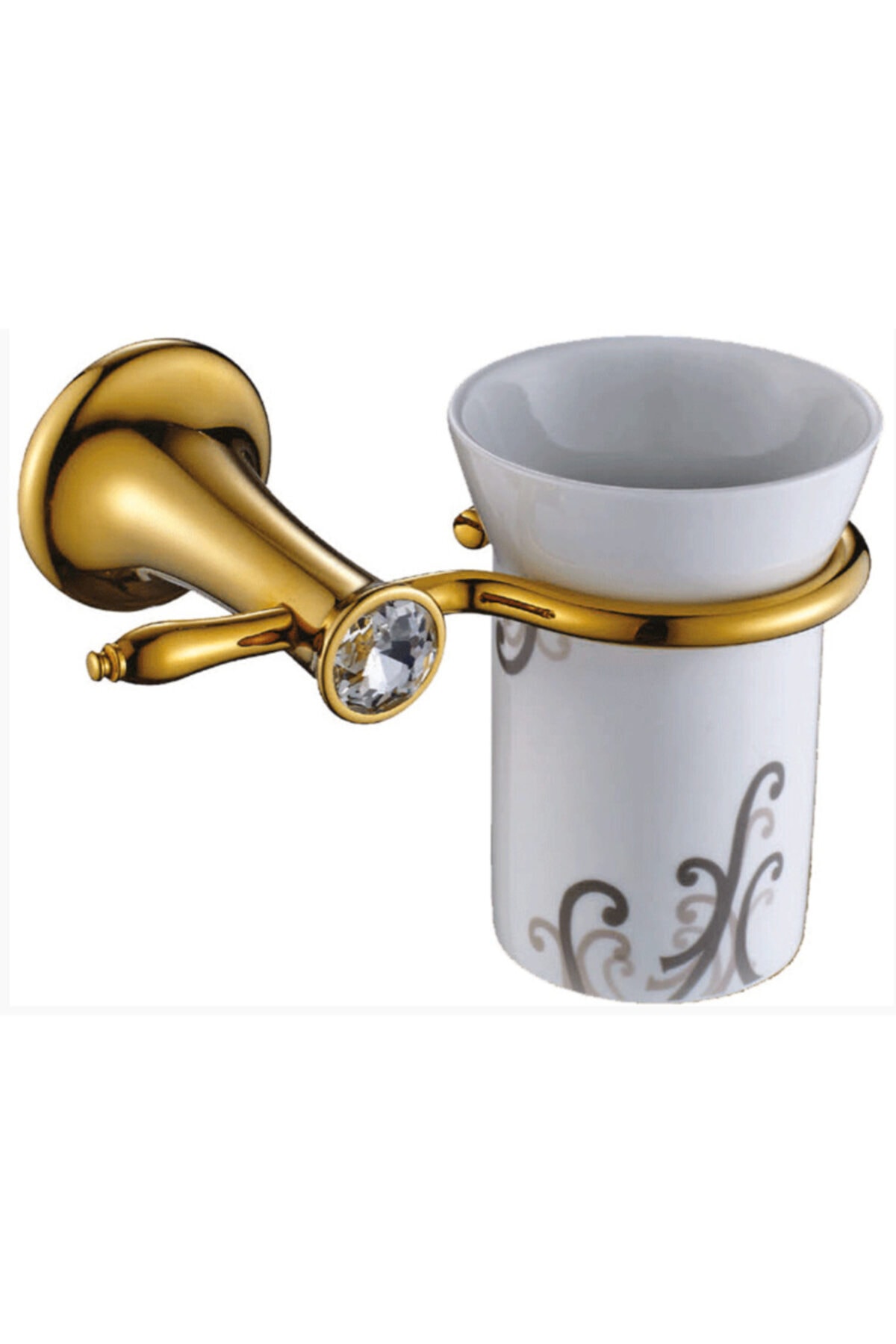 Bariton Diş Fırçalık Lüks Pirinç Gold(altın) Banyo Diş Fırçalığı Taşlı