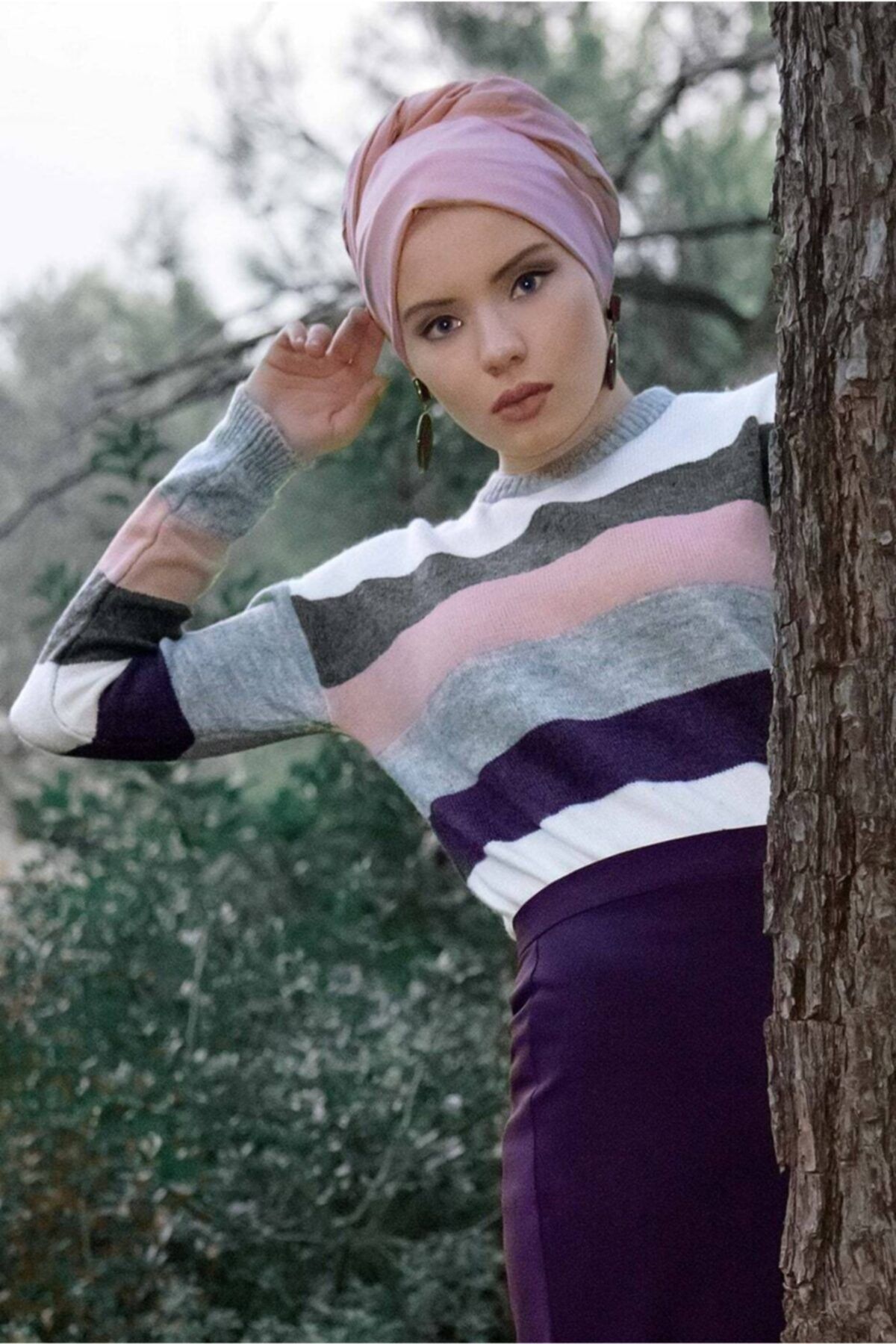 TRENDTESETTÜR Çizgili Triko Kazak 2008