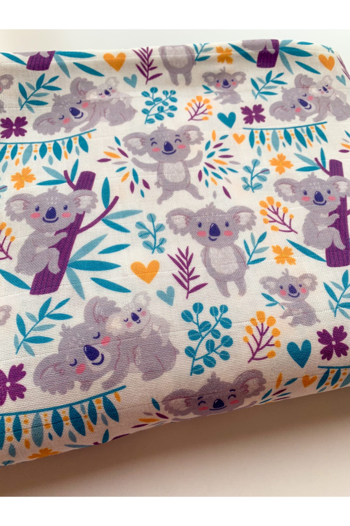 The Little Leo Koala Desenli Müslin Bebek Örtüsü/ Bebek Battaniyesi / Bebek Pikesi