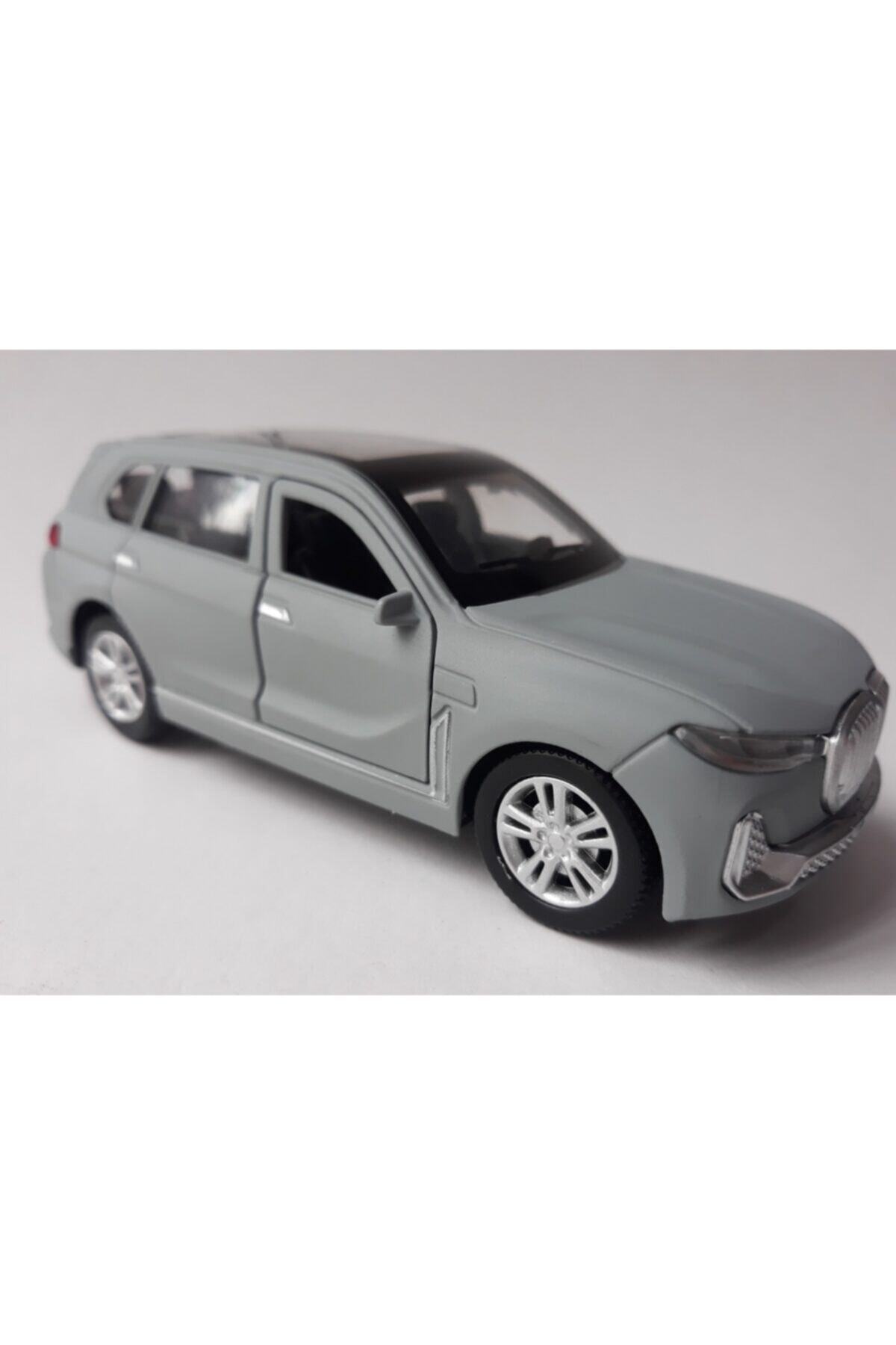 OYUNCAKSAHİLİ Bmw X7 Tarzı Jip Diecast Metal Araba Kapı Açılır Yanan Far Sesli Çek Bırak Gri