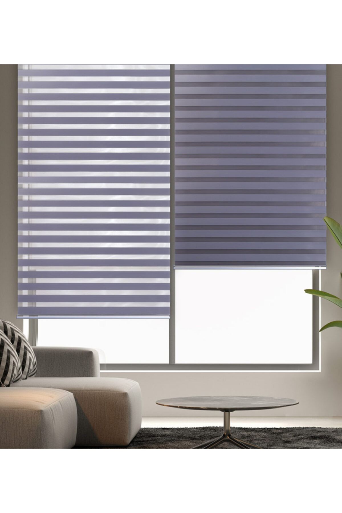 Perle Home Zebra Mekanize Perde Antrasit Renk Luxury Serıes Yuksek Kalite
