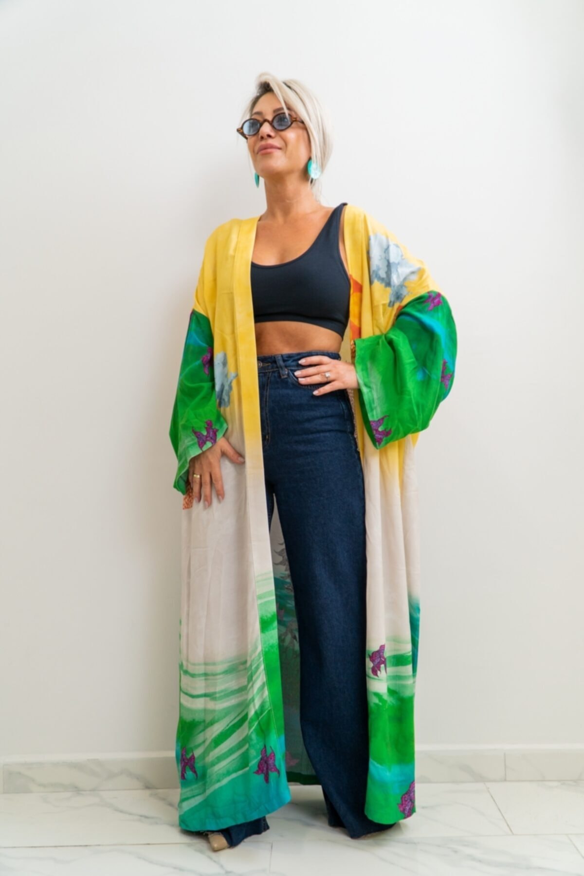 özlem adaşoğlu boutique Kuş Desenli Kimono