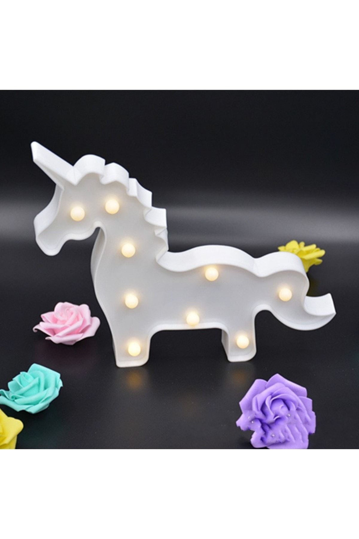 NO.8 HOUSE Led Işıklı Unicorn At Gece Lambası