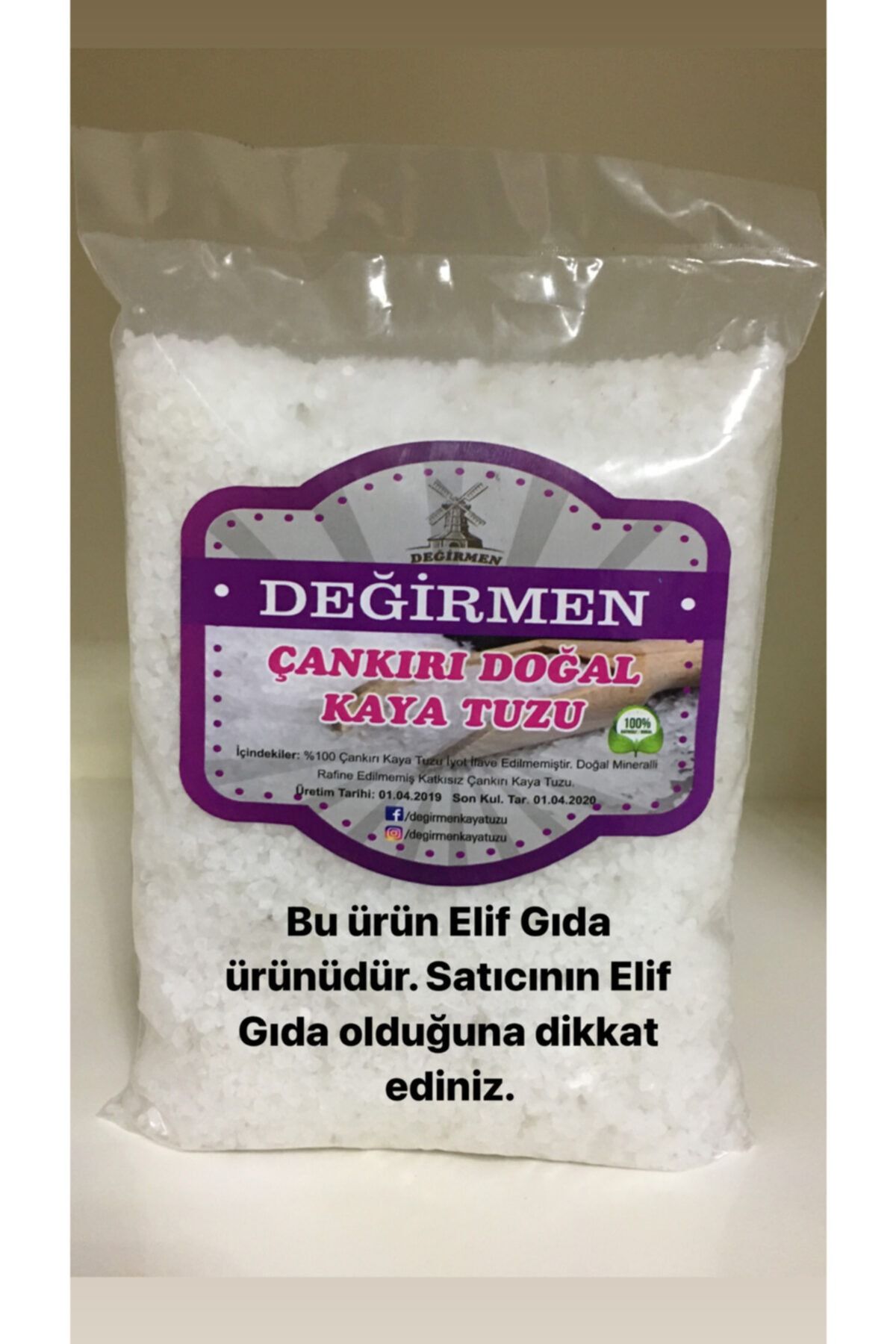 Değirmen Çankırı Kaya Tuzu (GRANÜL) Doğal 1 Kg.